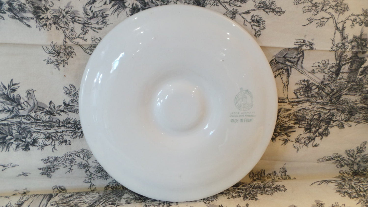 Oyster Plate Huitre Mussel Fish Plate Orchies Green and White Vintage French Super Condition Seafood Plate Shellfish Plate Oyster Plate