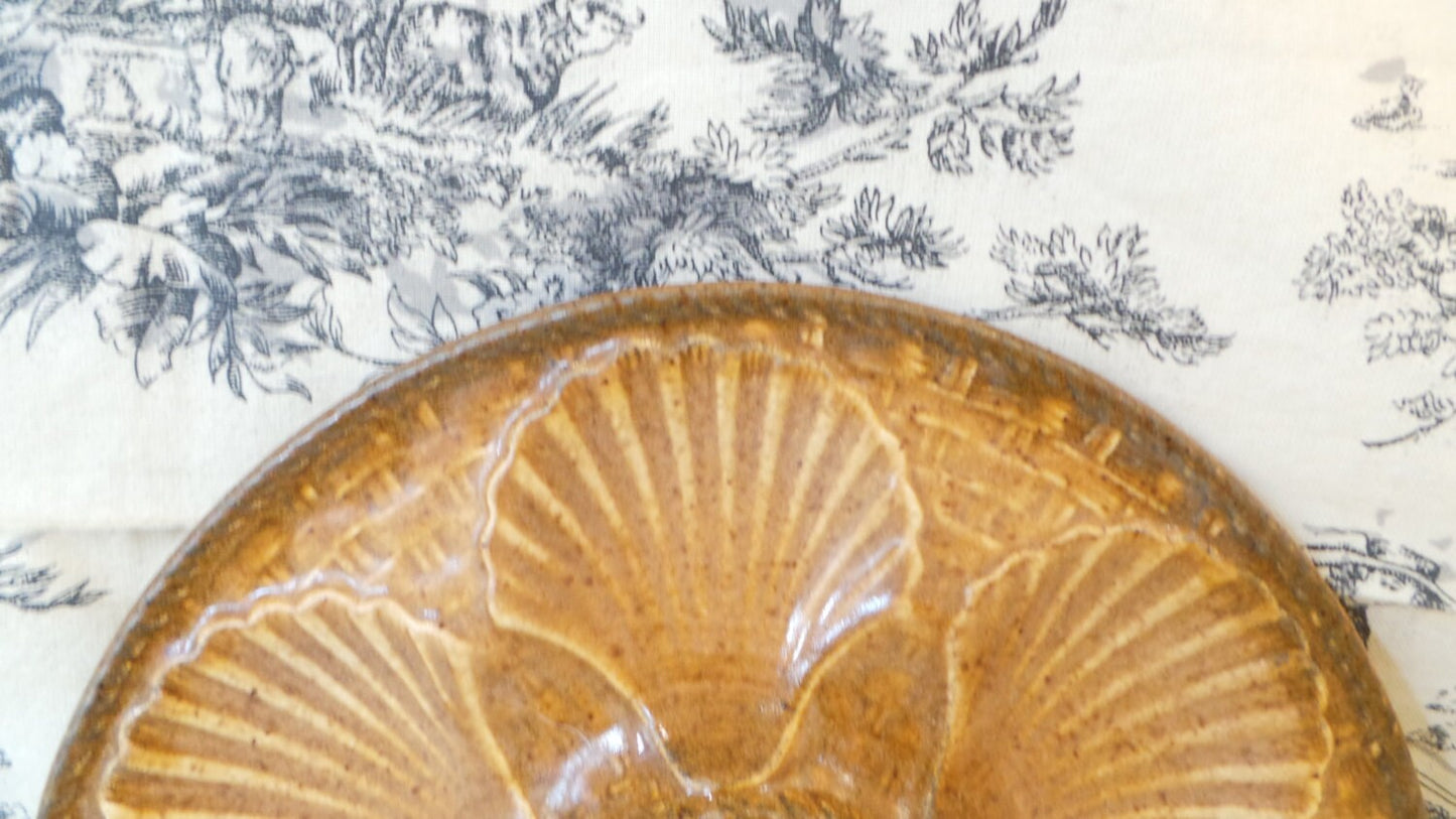 Oyster Plate Longwy Scollop Huitre Mussel Fish Plate Vintage French Super Condition Seafood Plate Shellfish Plate Oyster Plate