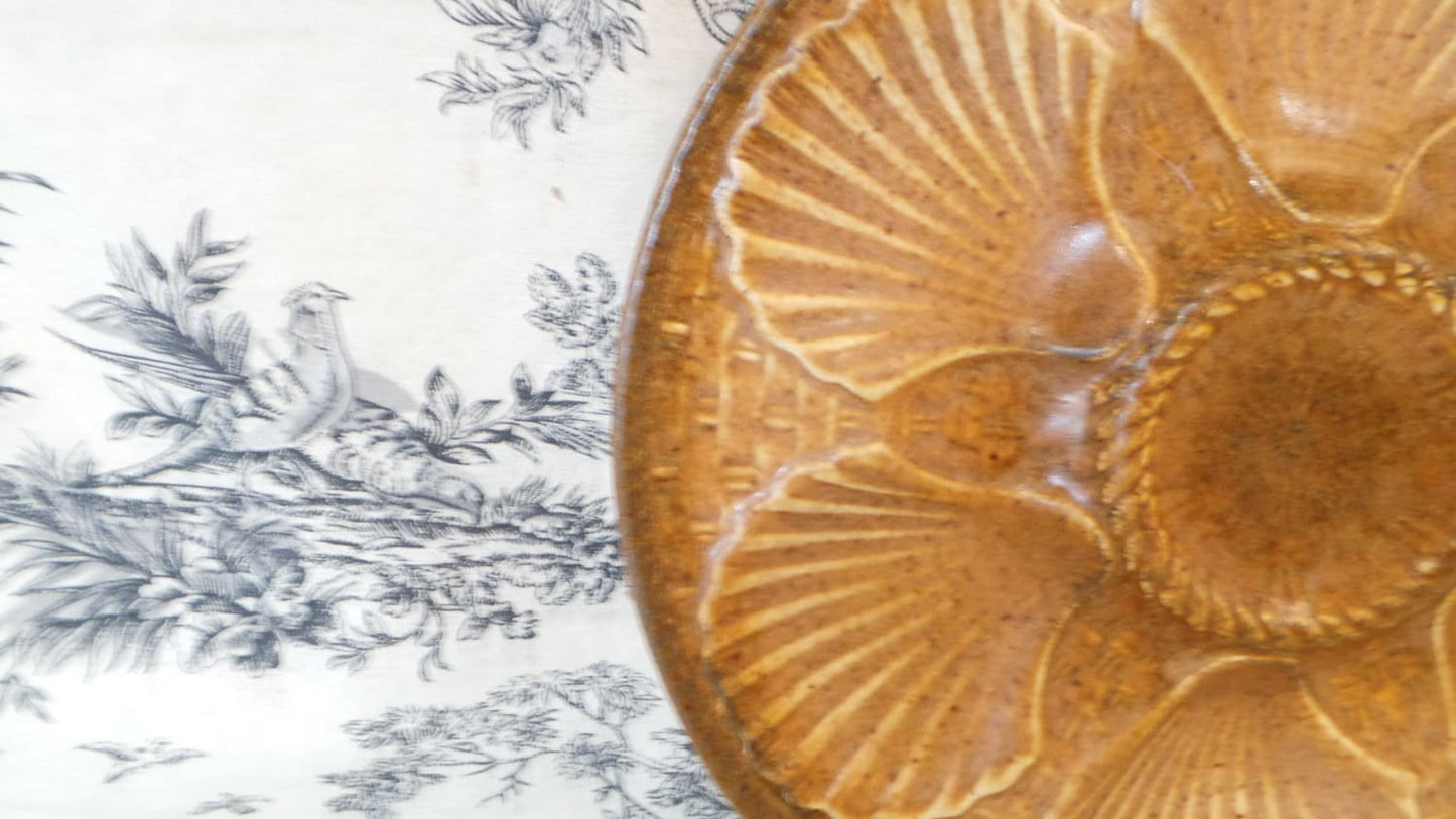 Oyster Plate Longwy Scollop Huitre Mussel Fish Plate Vintage French Super Condition Seafood Plate Shellfish Plate Oyster Plate