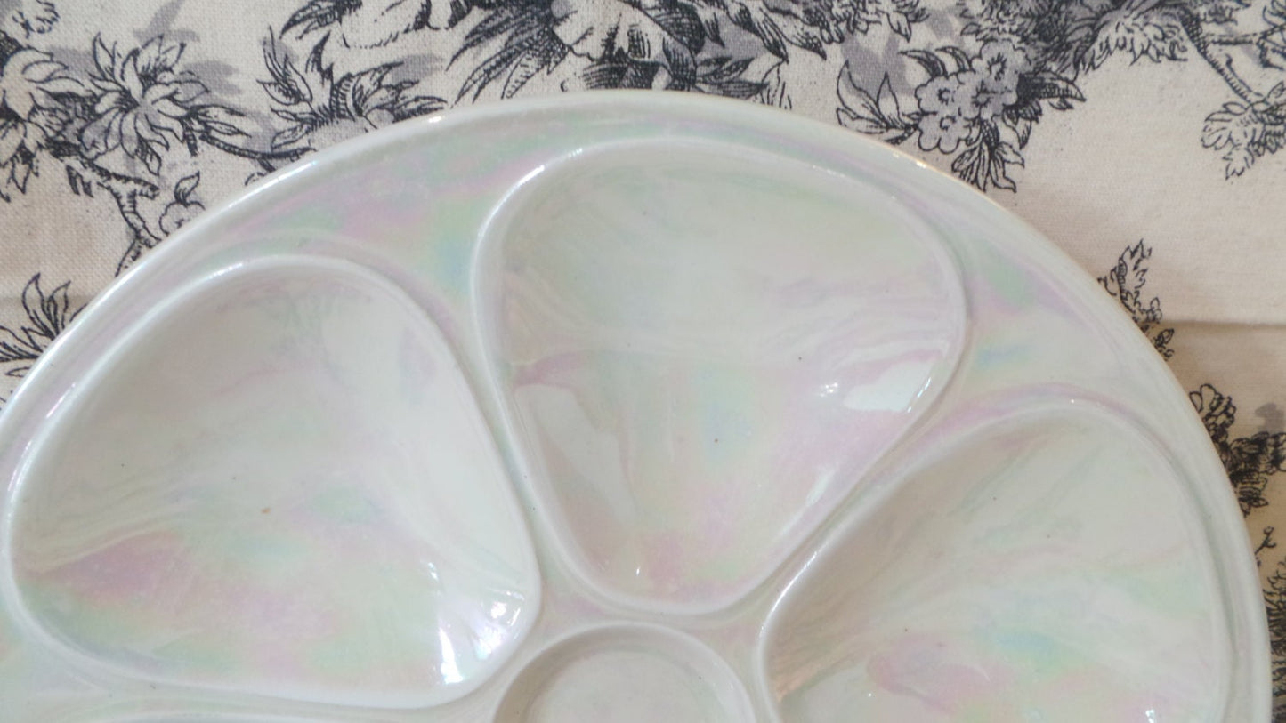 Oyster Plate LIMOGES Huitre Mussel Fish Plate Pearlware Vintage French Super Condition Seafood Plate Shellfish Plate Oyster Plate
