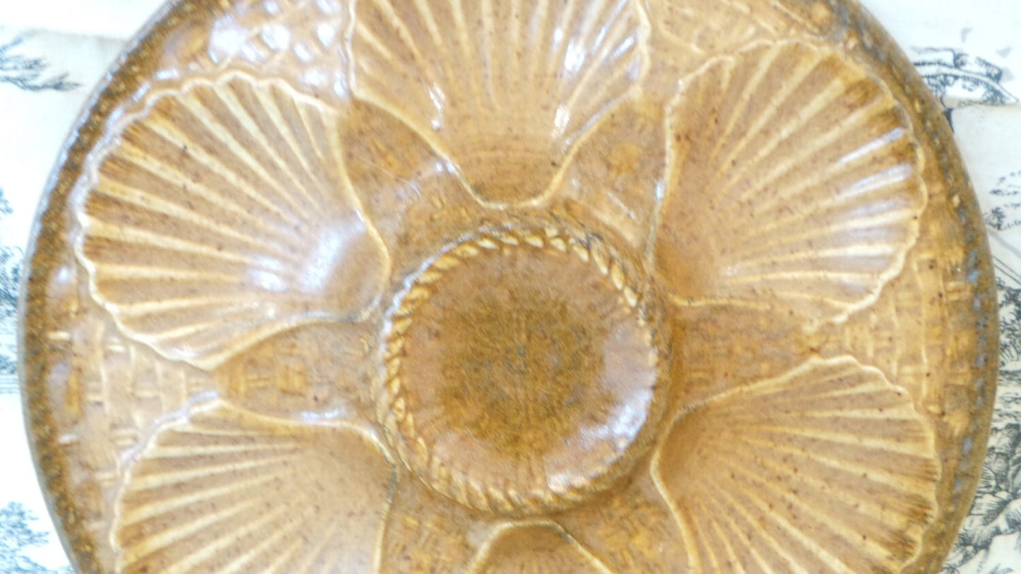 Oyster Plate Longwy Scollop Huitre Mussel Fish Plate Vintage French Super Condition Seafood Plate Shellfish Plate Oyster Plate
