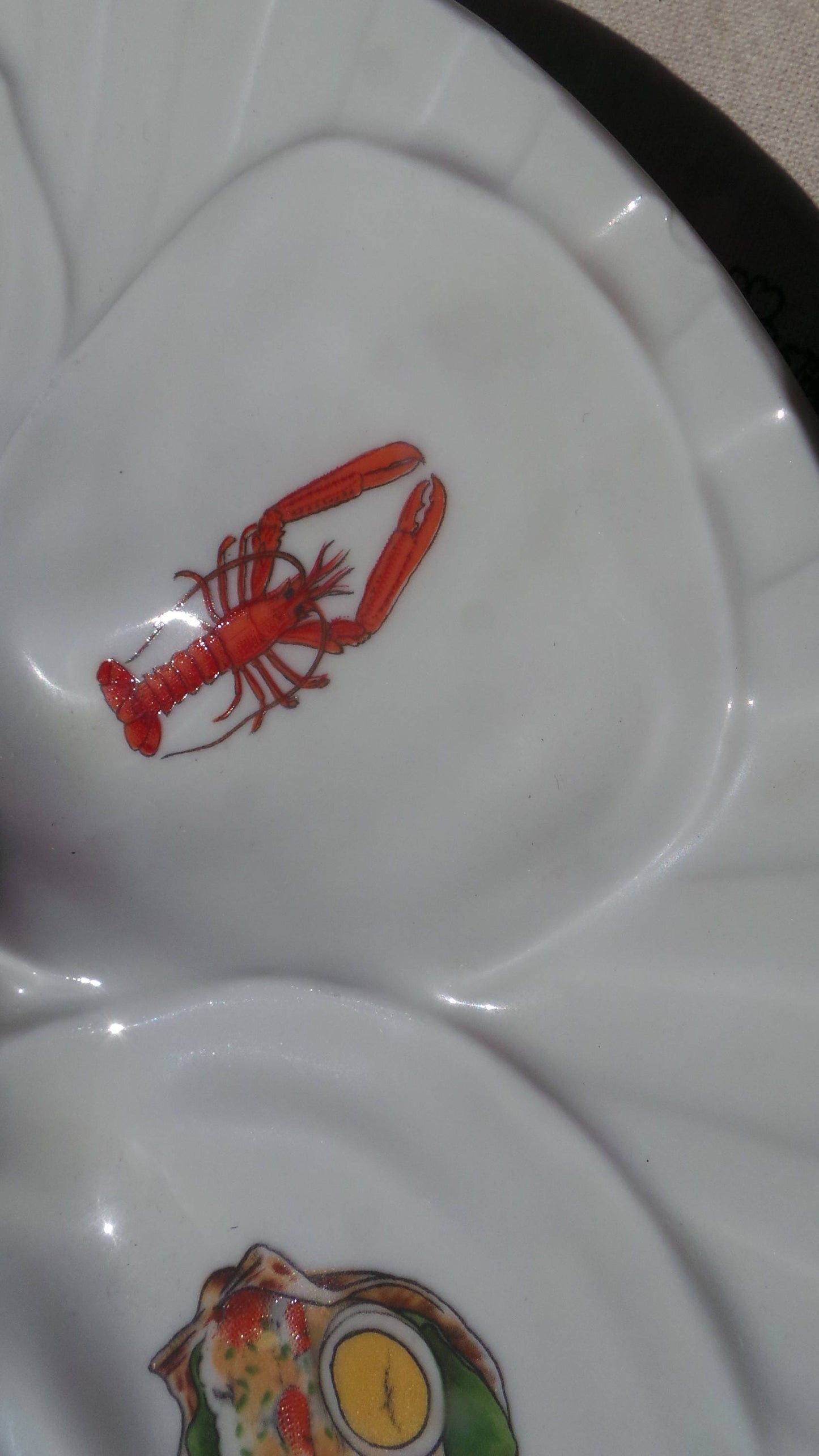 Oyster Plate Limoges Huitre Mussel Fish Plate Sea Creatures Vintage French Seafood Plate Shellfish Plate Oyster Plate 5462