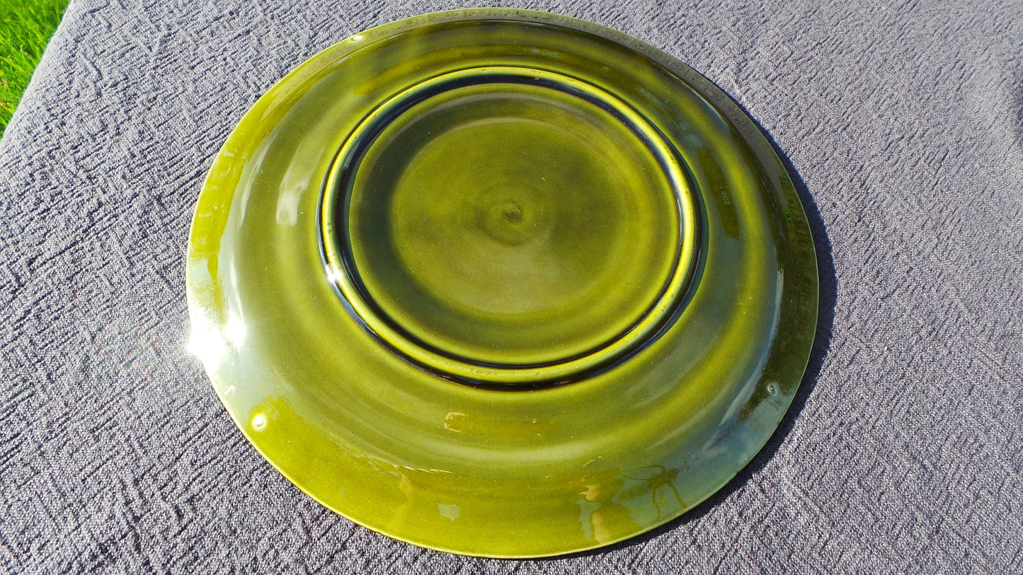 Oyster Plate Green Huitre Mussel Fish Plate Vintage French Super Condition Seafood Plate Shellfish Plate Oyster Plate Nidervillers Style