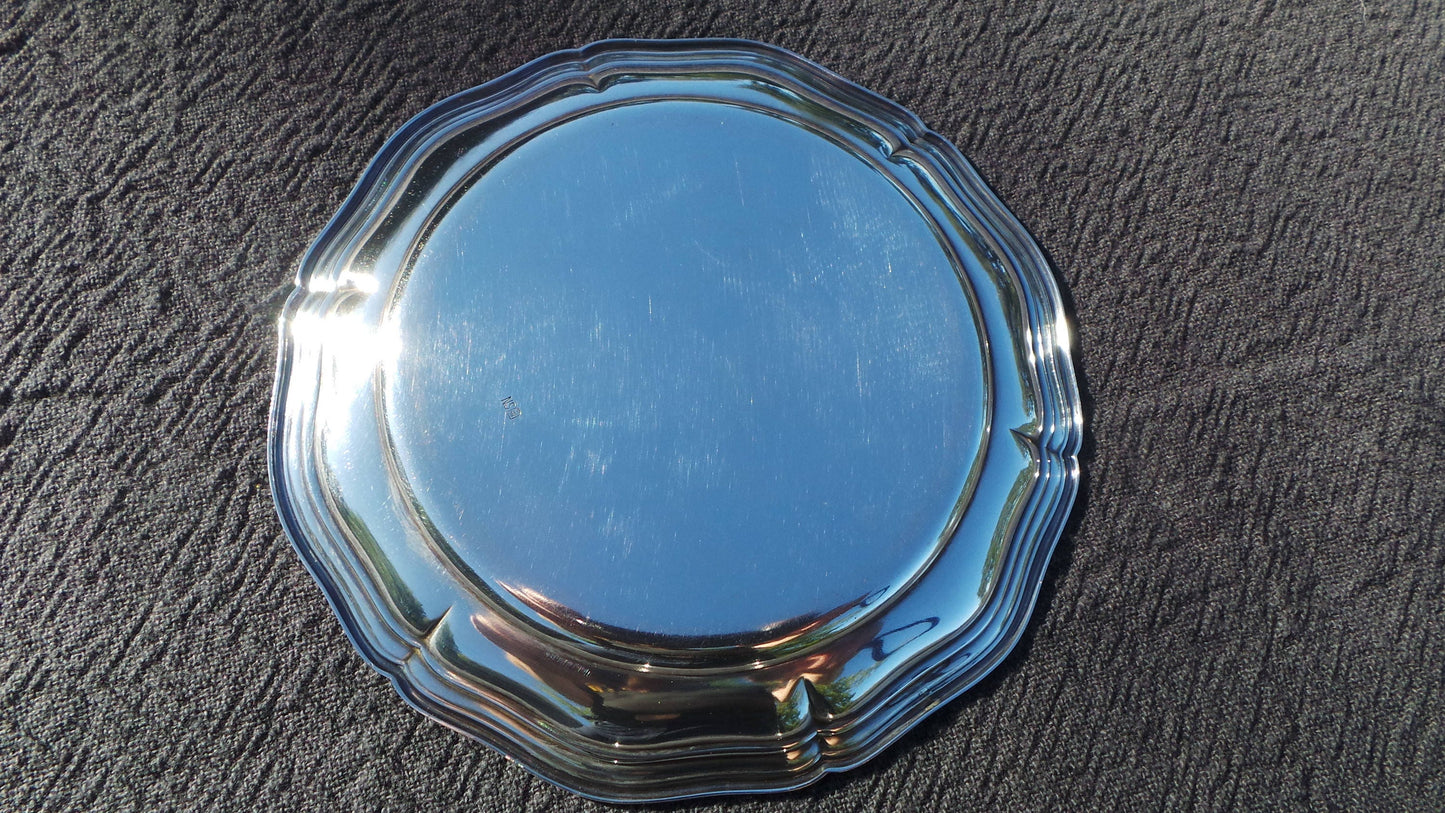WMF Allemand Bouteille Coaster Sécession Fine Silver Plate Wine Coaster Nickel Silver Ustensile Table Flat Wear Jugendstil Neusilber WMF 1935-1965