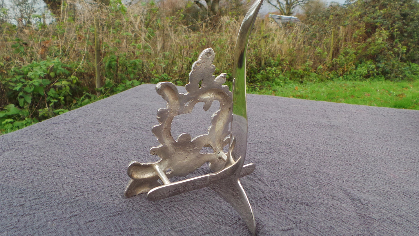 Antique French Silver Plated Letter Rack Napkin Rack Art Nouveau Solid Hand Made Finished Heavy Small Ideal Desk Hallway Quality Cast Item