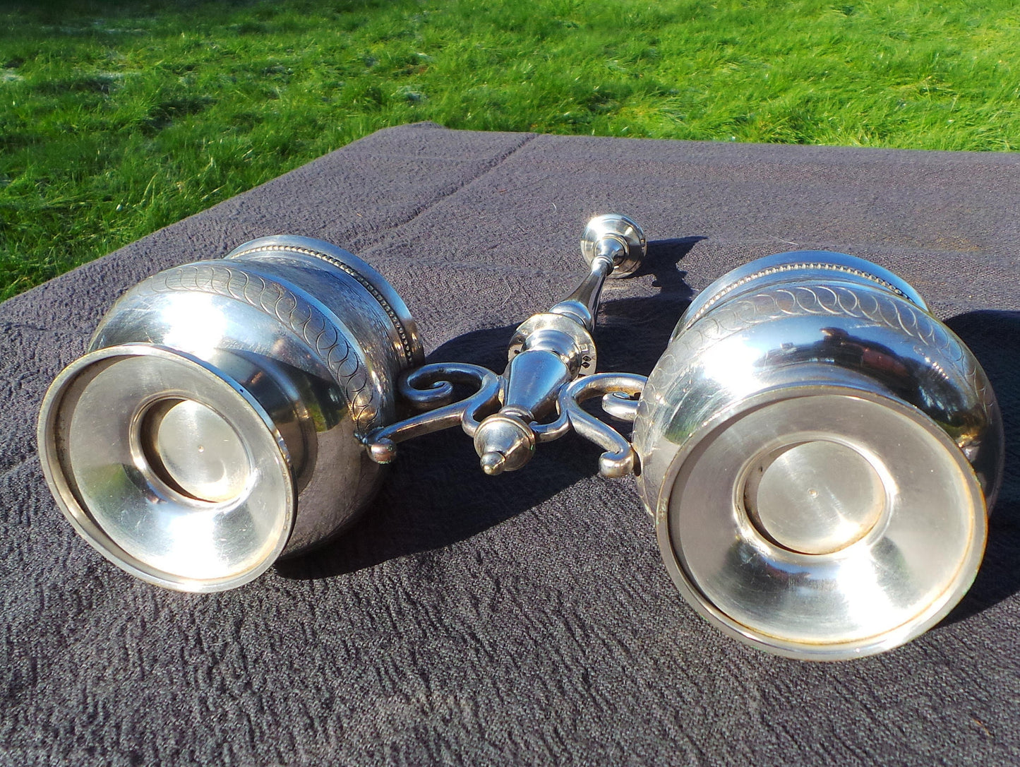Silver Plate Gombault Declercs Cruet Server Pair Bowls Condiment Confiture Creamer 1877-1888 Two Bowl Acquired by Christofle Fully Marked