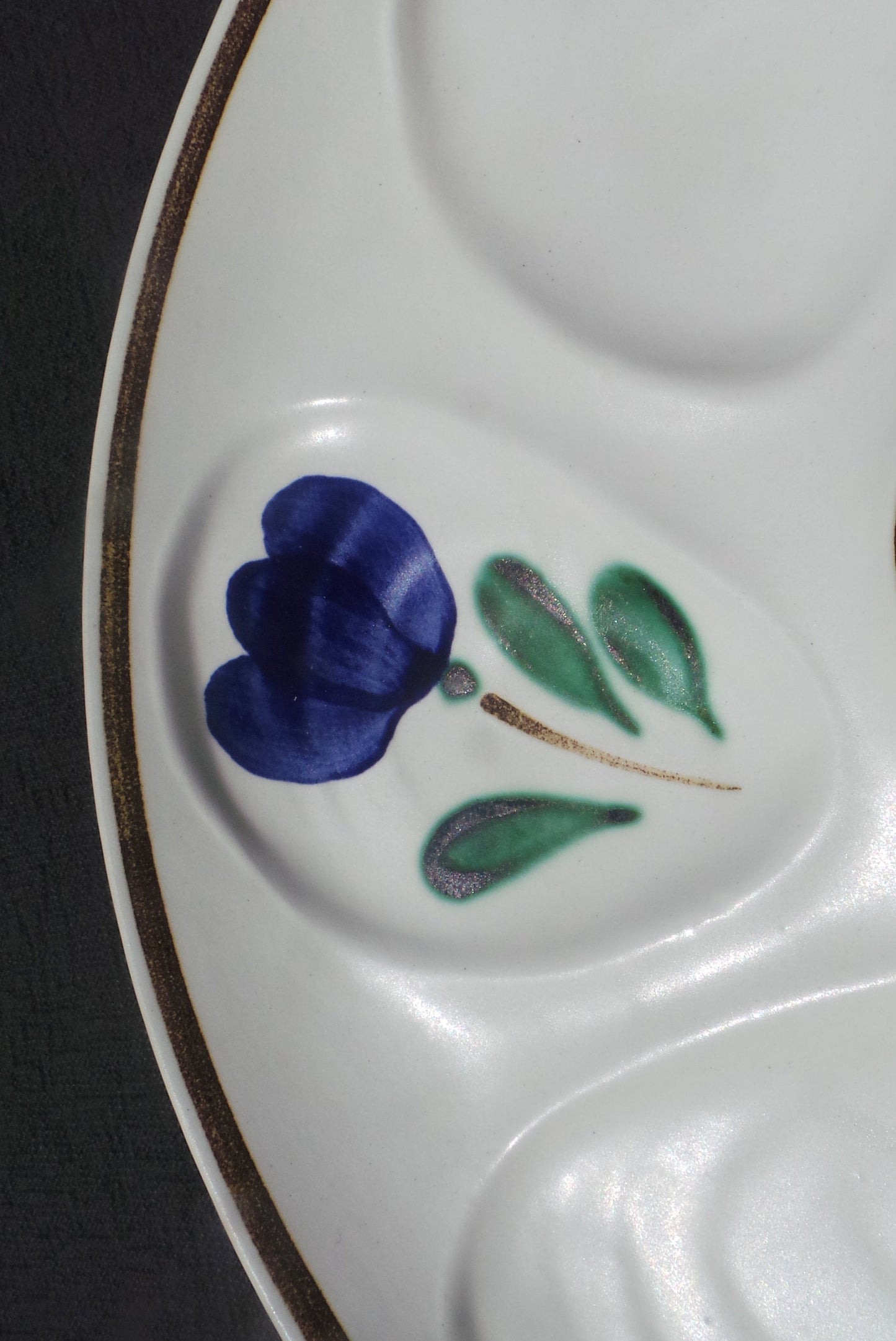 Oyster Plate SALINS Huitre Mussel Fish Plate Salins Flower Vintage French Super Condition Seafood Plate Shellfish Plate Oyster Plate