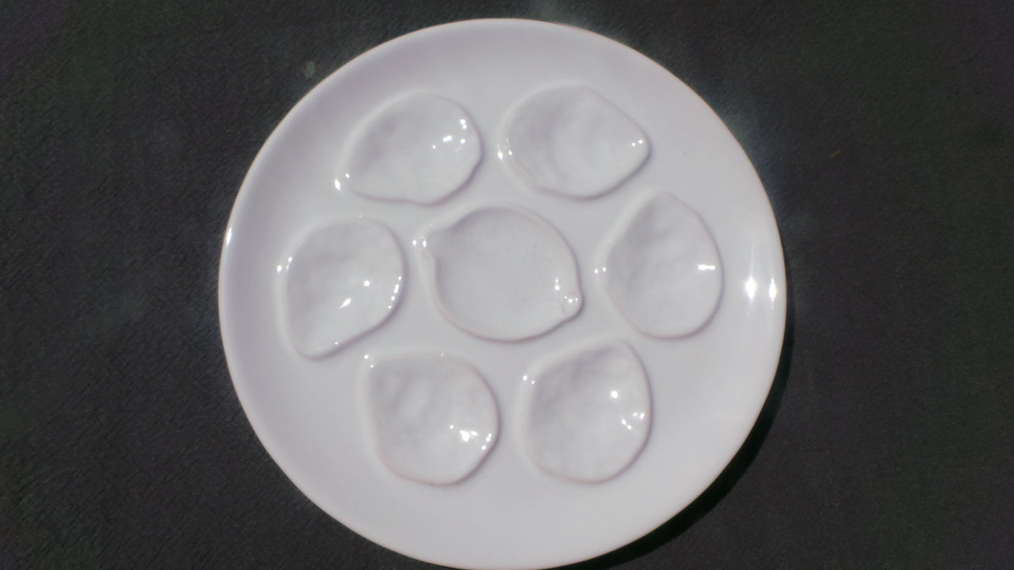 Oyster Plate Montmorency Huitre Mussel Fish Plate Gien White Vintage French Super Condition Seafood Plate Shellfish Plate Oyster Plate