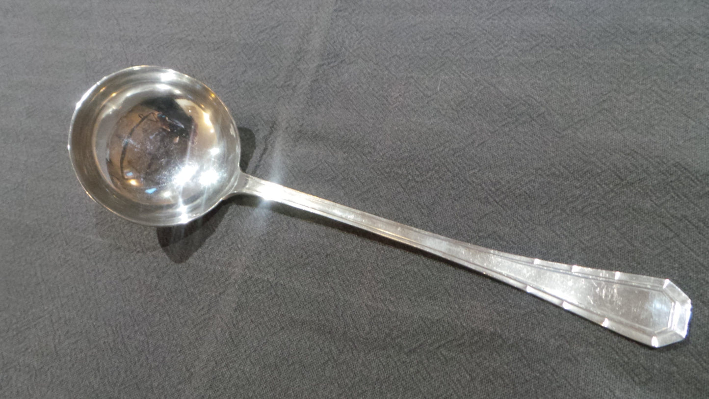 Alfenide Ladle 'Metaille Blanc' Louche Cuillère à Servir- Real Luxury Alfenide (Christofle) Fully Marked Goat and Alfenide 1935 Approx