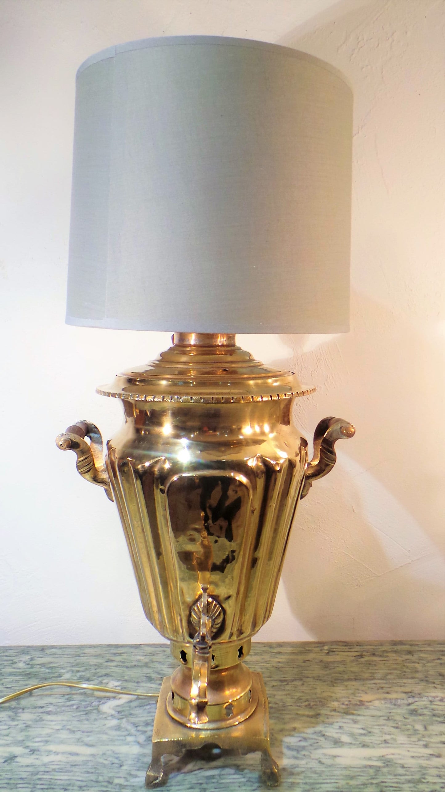 Samovar Table Lamp French Vintage Solid Bronze/ Brass Lamp Base Quality Brass Chateau Chic Table Lamp All Working Condition Heavy Cast Brass