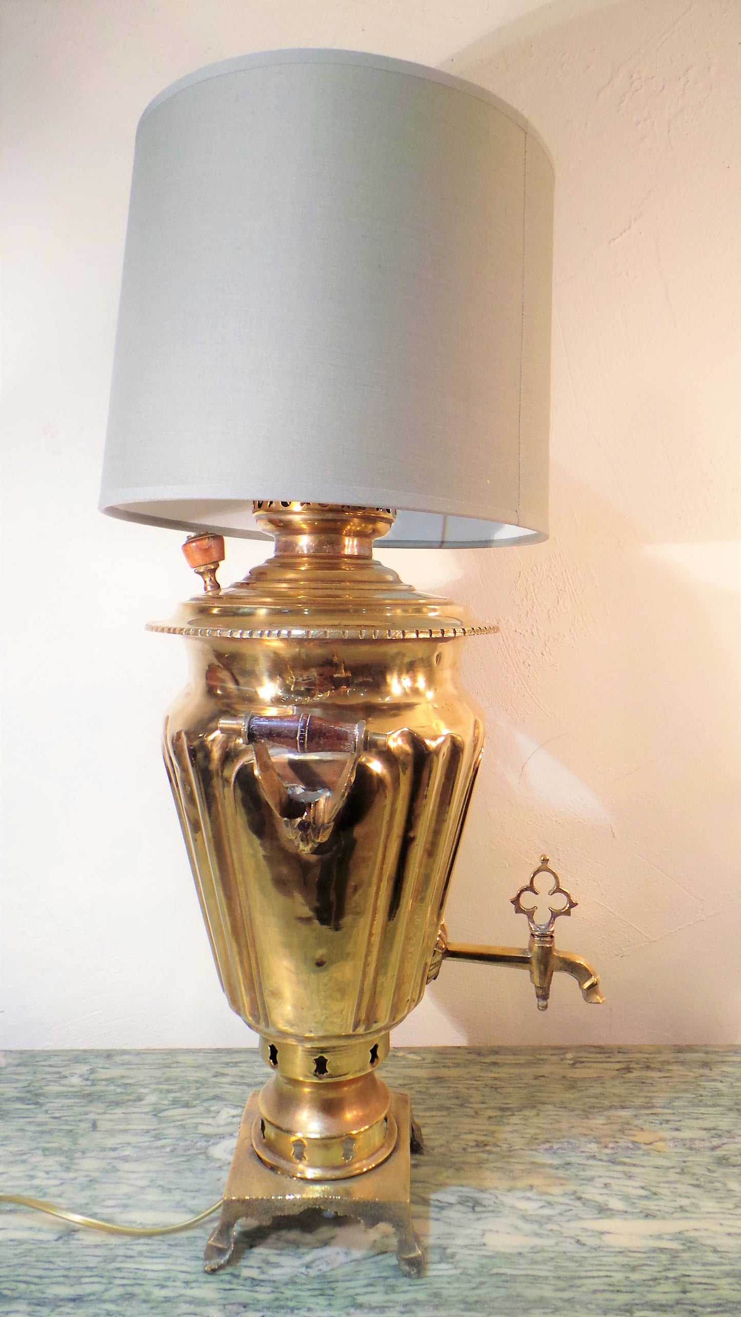 Samovar Table Lamp French Vintage Solid Bronze/ Brass Lamp Base Quality Brass Chateau Chic Table Lamp All Working Condition Heavy Cast Brass