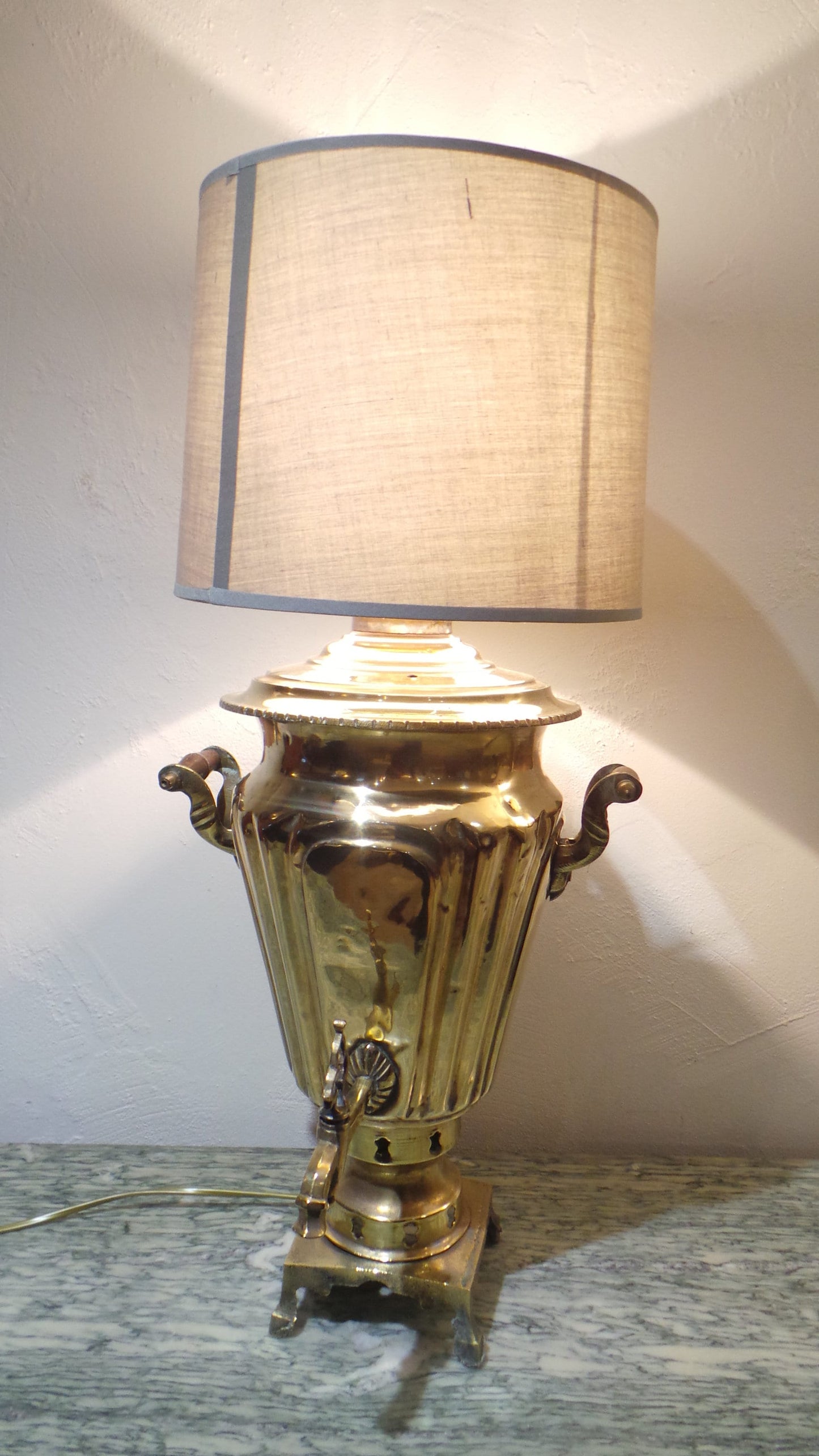 Samovar Table Lamp French Vintage Solid Bronze/ Brass Lamp Base Quality Brass Chateau Chic Table Lamp All Working Condition Heavy Cast Brass