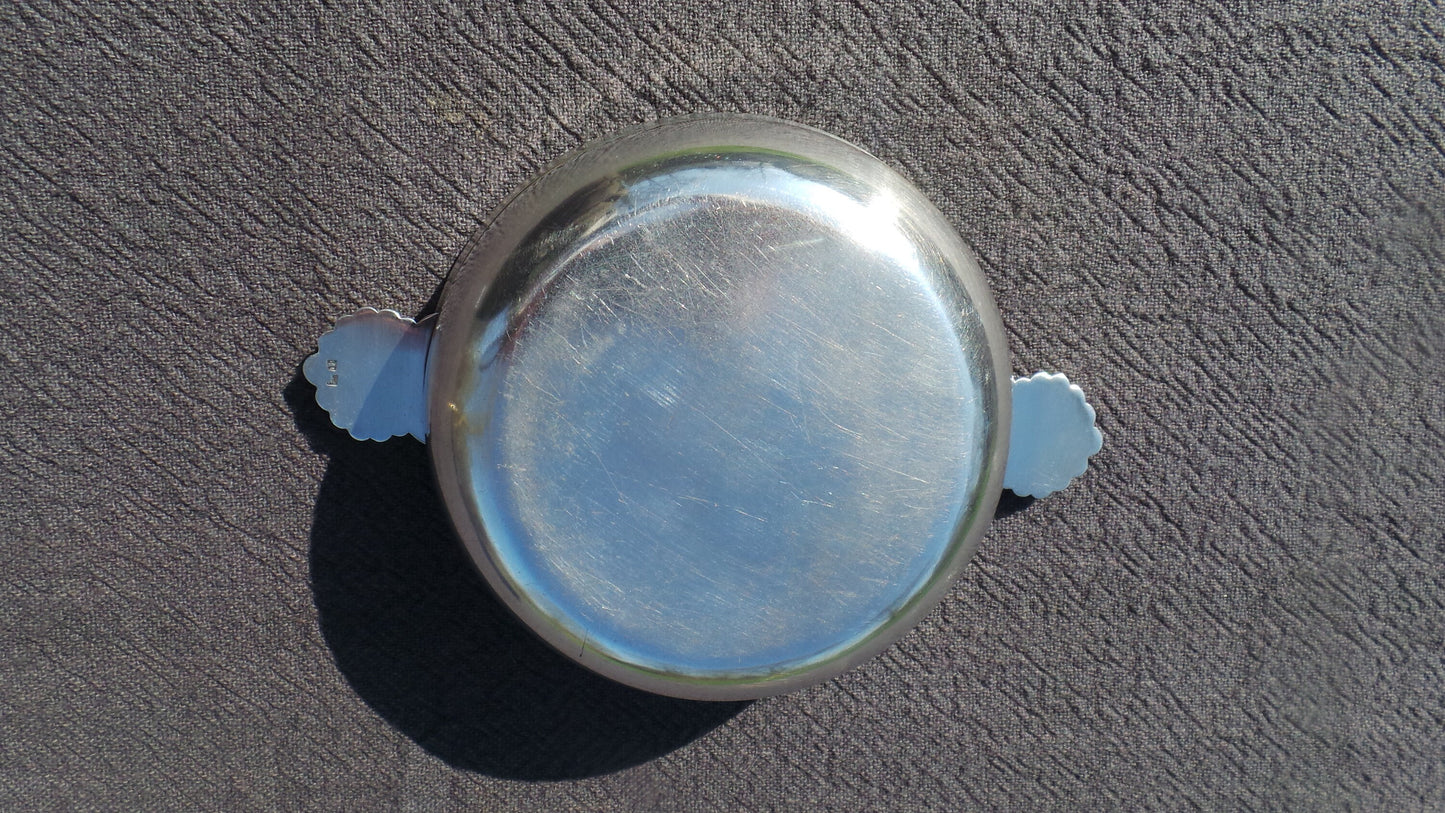 Vintage French Silver Plate Dish Quaiche Wine Taster Bowl Beautiful Design Super Table French Bowl Silver Plated Bowl Stamped OL