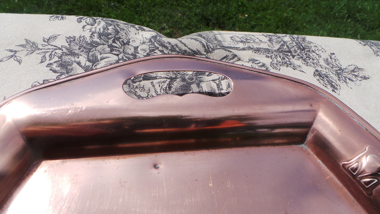 WMF German Secession Fine Copper Tray Wurttembergische Metallwarenfabrik Art Nouveau Art Deco Salver Platter Decorated Jugendstil Authentic