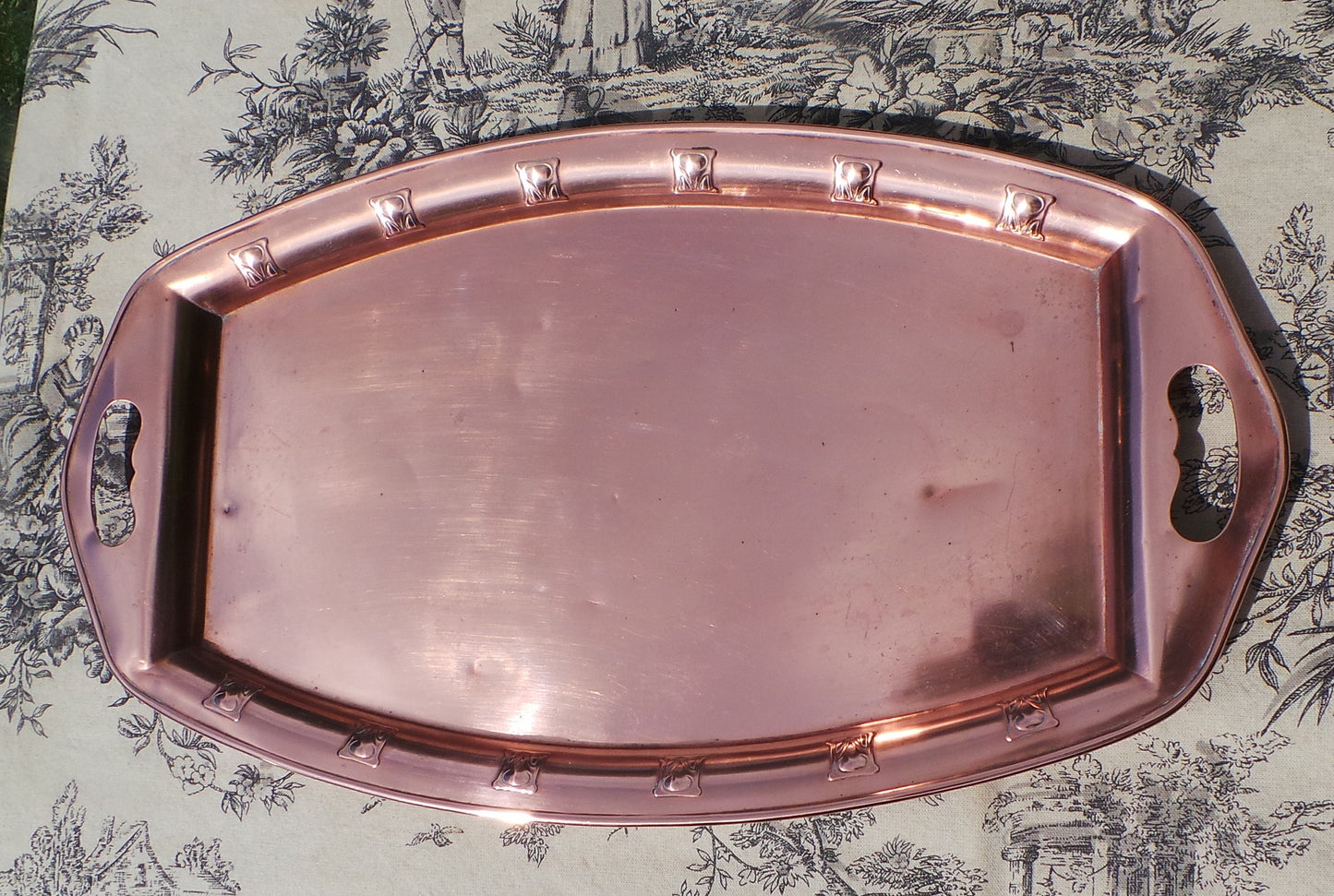 WMF German Secession Fine Copper Tray Wurttembergische Metallwarenfabrik Art Nouveau Art Deco Salver Platter Decorated Jugendstil Authentic