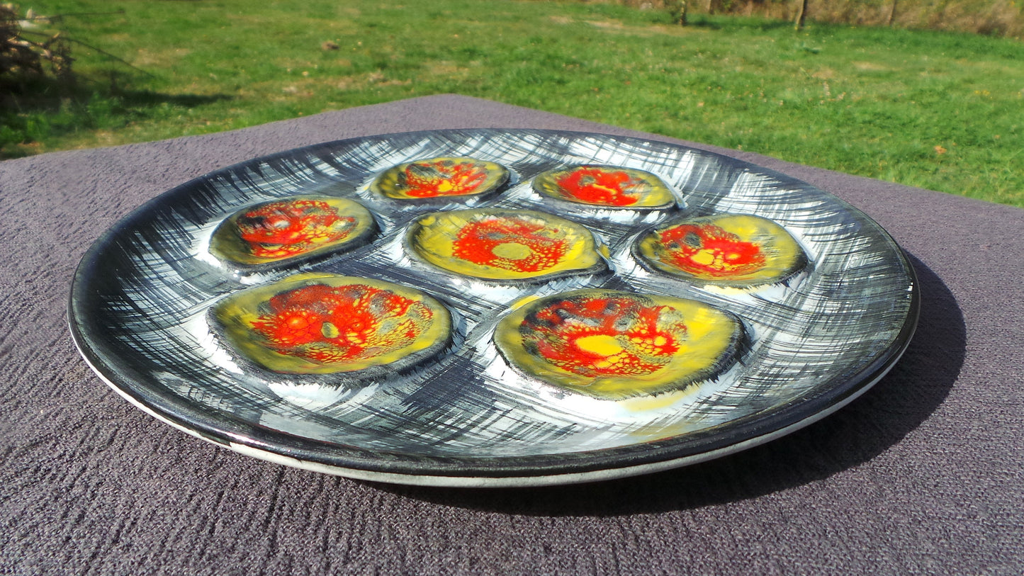 Assiette à huîtres vintage Français MBFA Pornic Qualité One Huitre Huître Moule Coquille Assiette Coquillages Citron/Vinegrette Réservoir Beau Design