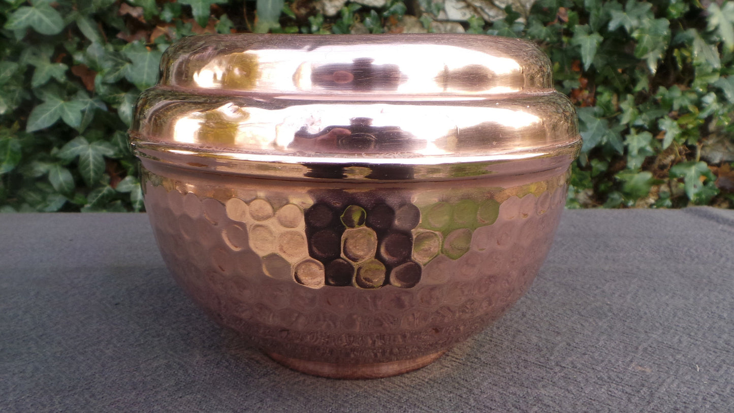 Cache Pot Art Deco Style Fine Copper Flower Bowl Copper Pot Planter Jugendstil Copper Bowl Jardiniere Fully Marked Villedieu Dents