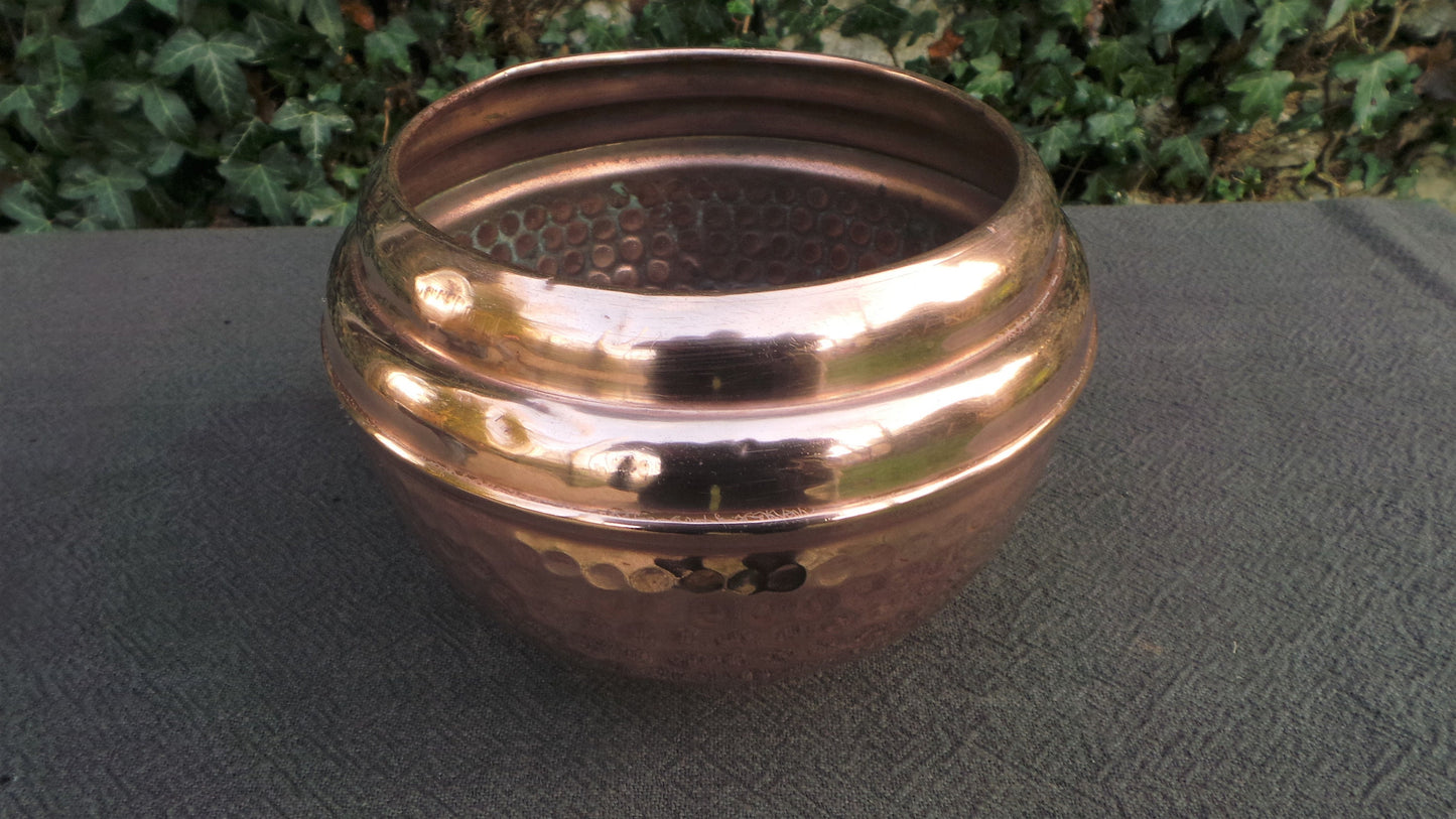 Cache Pot Art Deco Style Fine Copper Flower Bowl Copper Pot Planter Jugendstil Copper Bowl Jardiniere Fully Marked Villedieu Dents