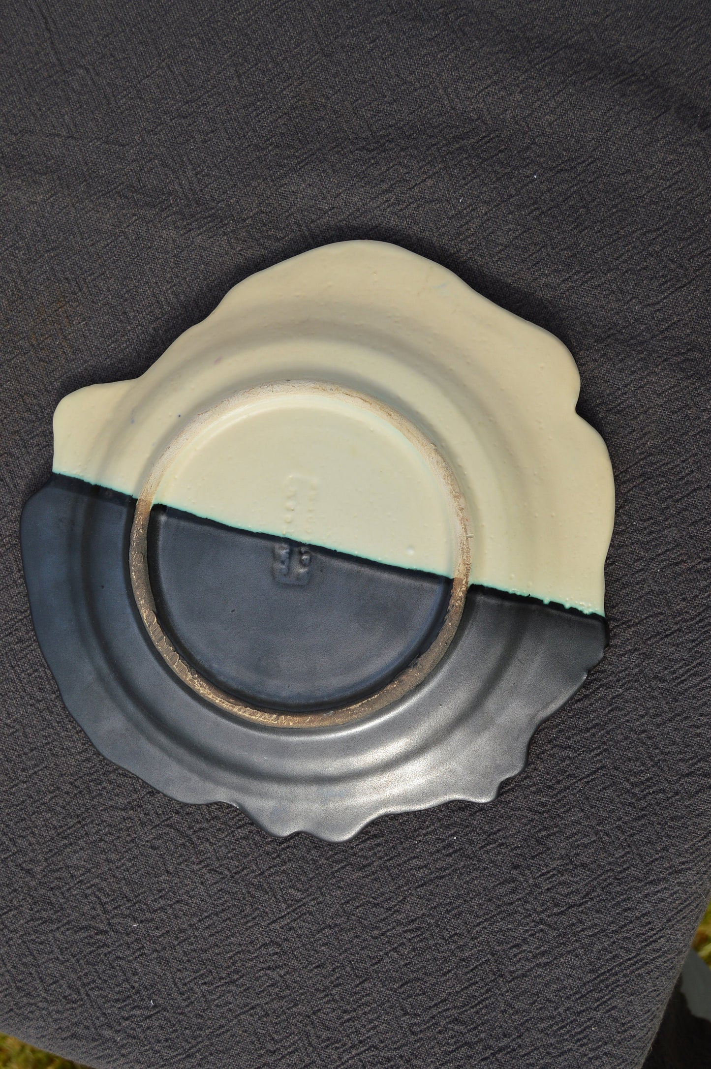 Vintage French Malicorne Jules Moreau Signed Monochrome Signature Plate French Vintage Ceramic Incredibly Cabbage Leaf Unusual Plate