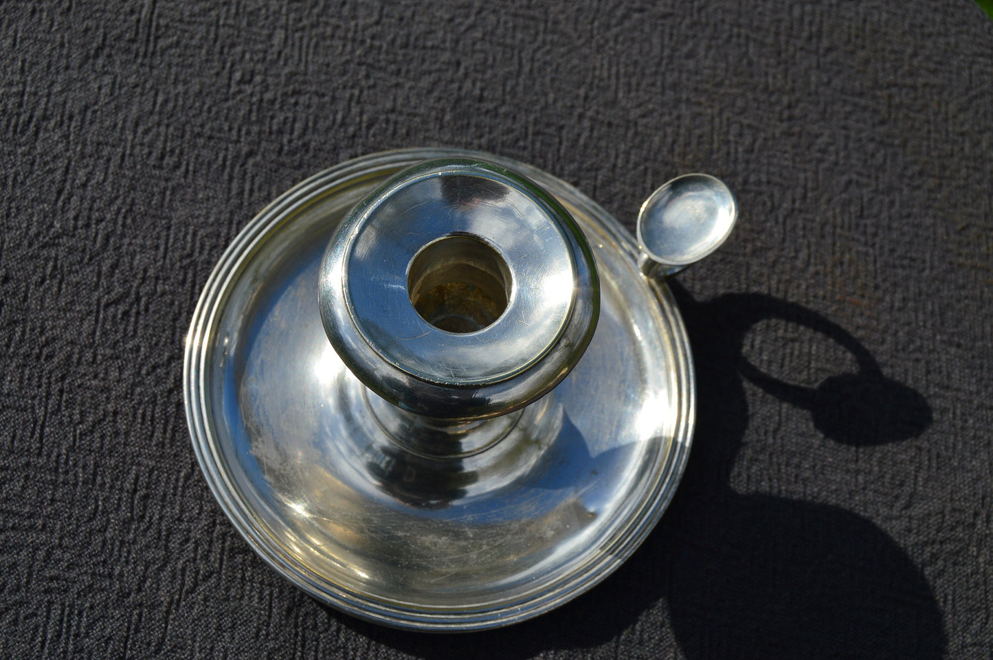 Christofle Candle Chamber Stick Fully Marked French Quality Christofle Candle Holder Collectors Item 1862-1874