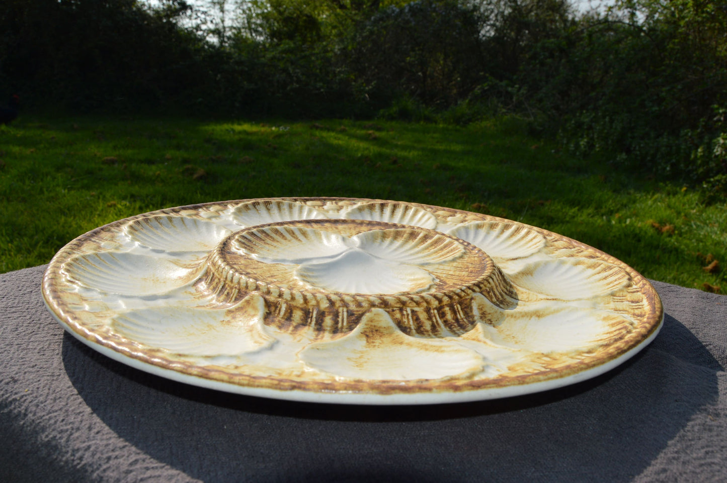 Longchamps Platter French Oyster Mussel Coquille St Jacques or Shellfish Master Plate Made in France Longchamps - One Massive Platter