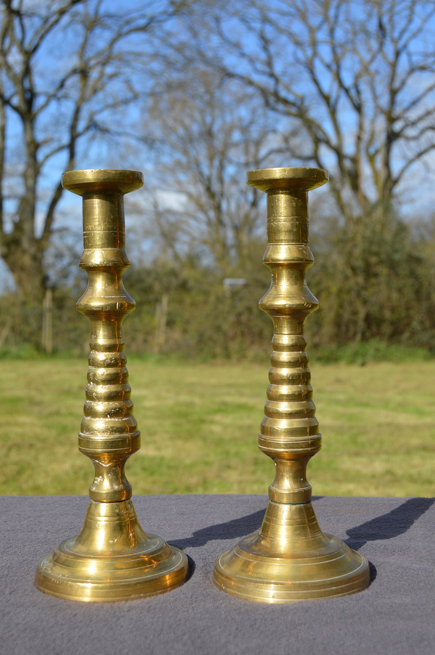 Bougeoirs français vintage Français bougeoirs en laiton Français bougeoirs en bronze paire classique lourde, bonne qualité