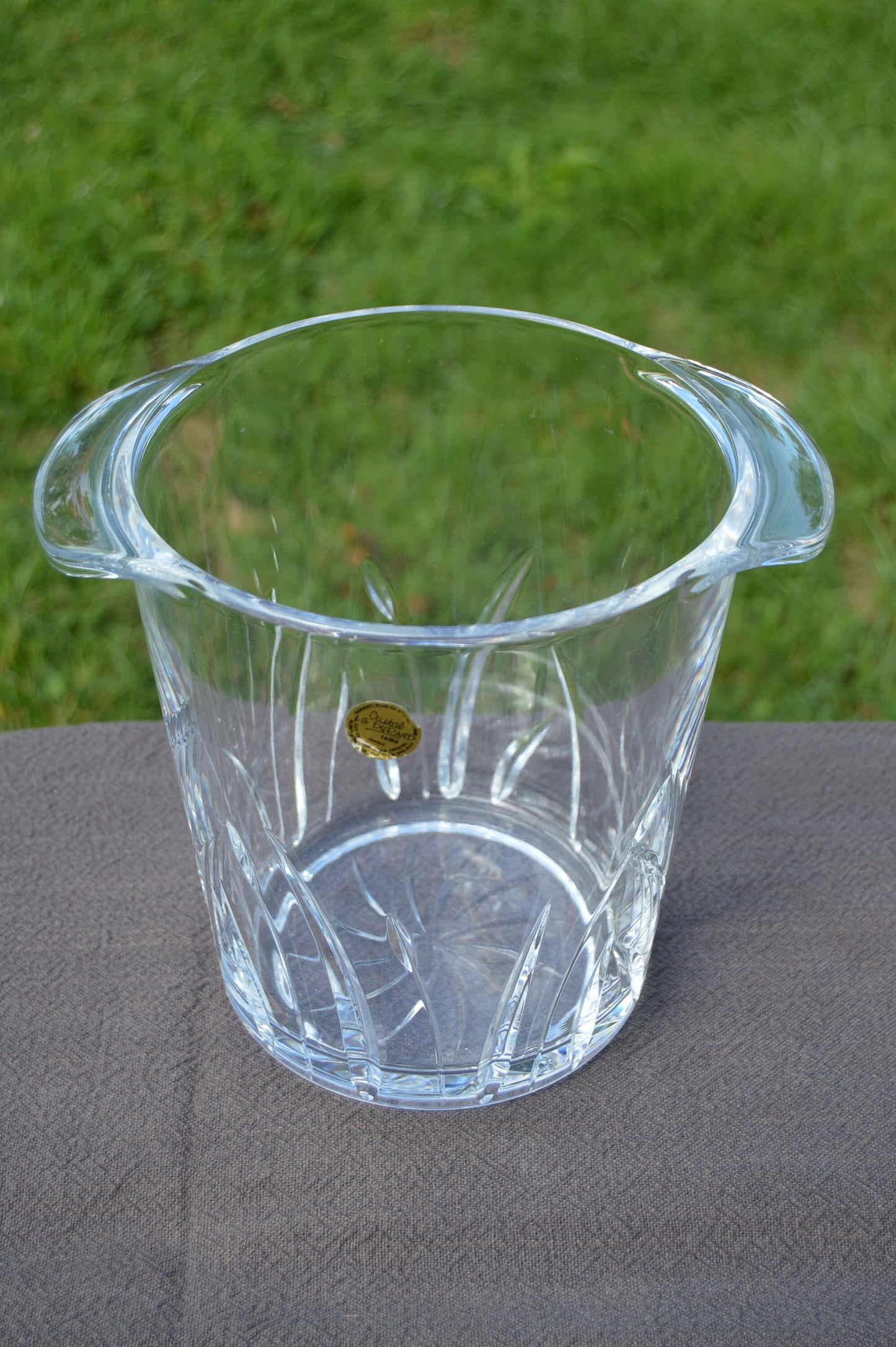 French G Durand Crystal Champagne Bucket Wine Cooler Classic Engraved Crystal Glass Centre Piece Good Condition Crystal Stickered