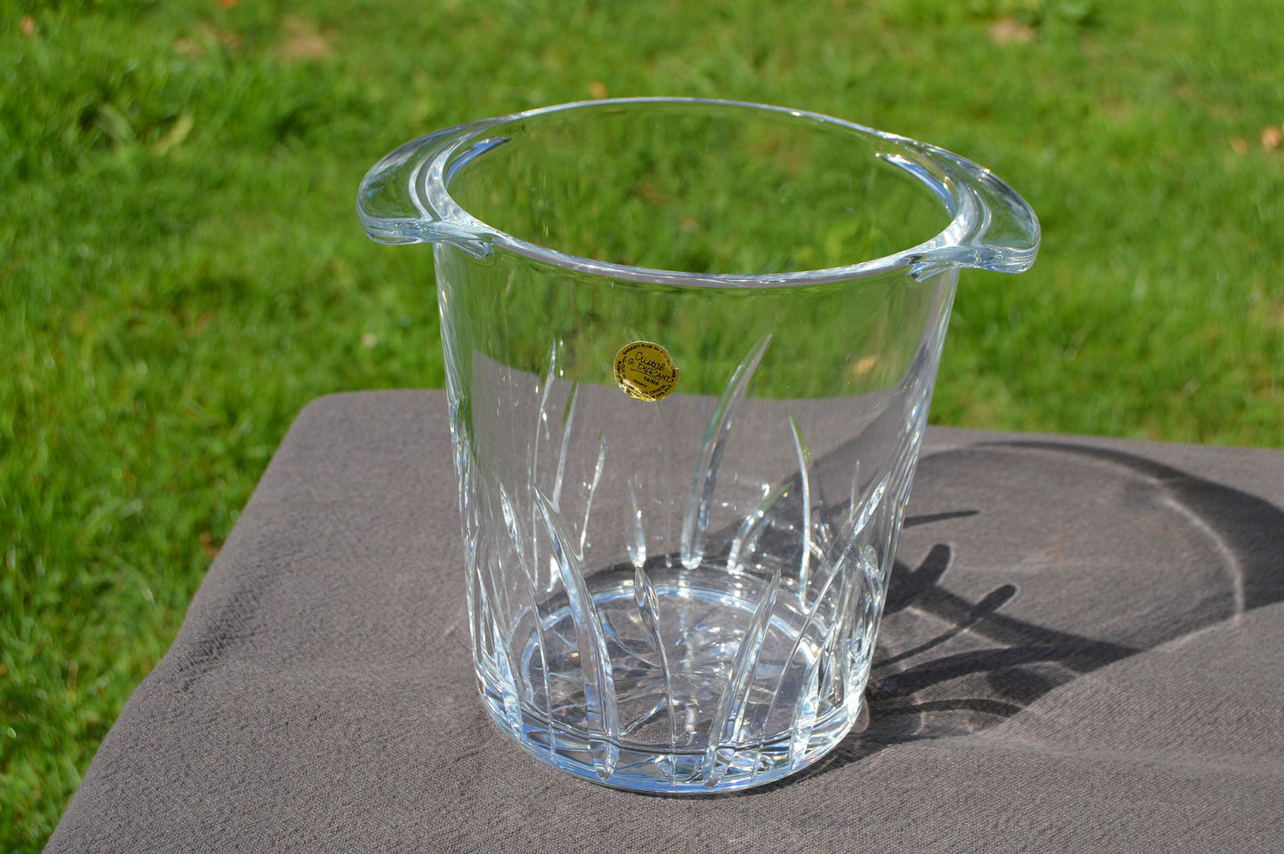 French G Durand Crystal Champagne Bucket Wine Cooler Classic Engraved Crystal Glass Centre Piece Good Condition Crystal Stickered