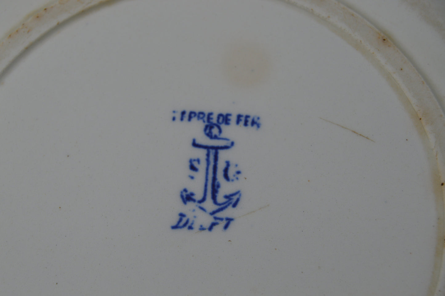 Two SG Clairefontaine Delft Decorative Plates Beautiful Blue White Transfer Printed Fully Marked S G Delft Anchor Antique Bowls Pair 1885