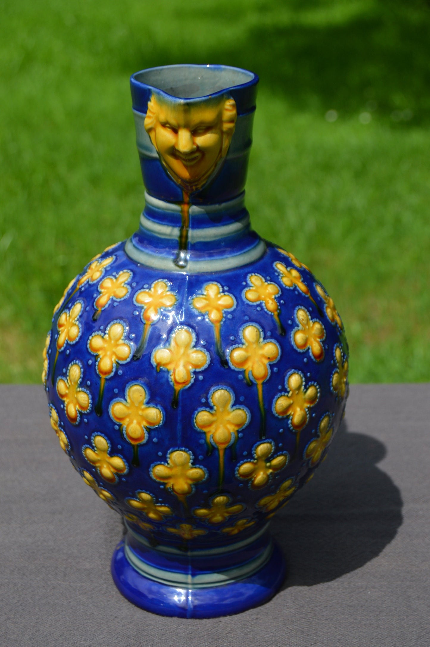 Minton Jug Fully Marked Pattern Number 596 Majolica Marked Barbotine Authentic Majolica Stoneware Pitcher English 1862-1872 19th Century