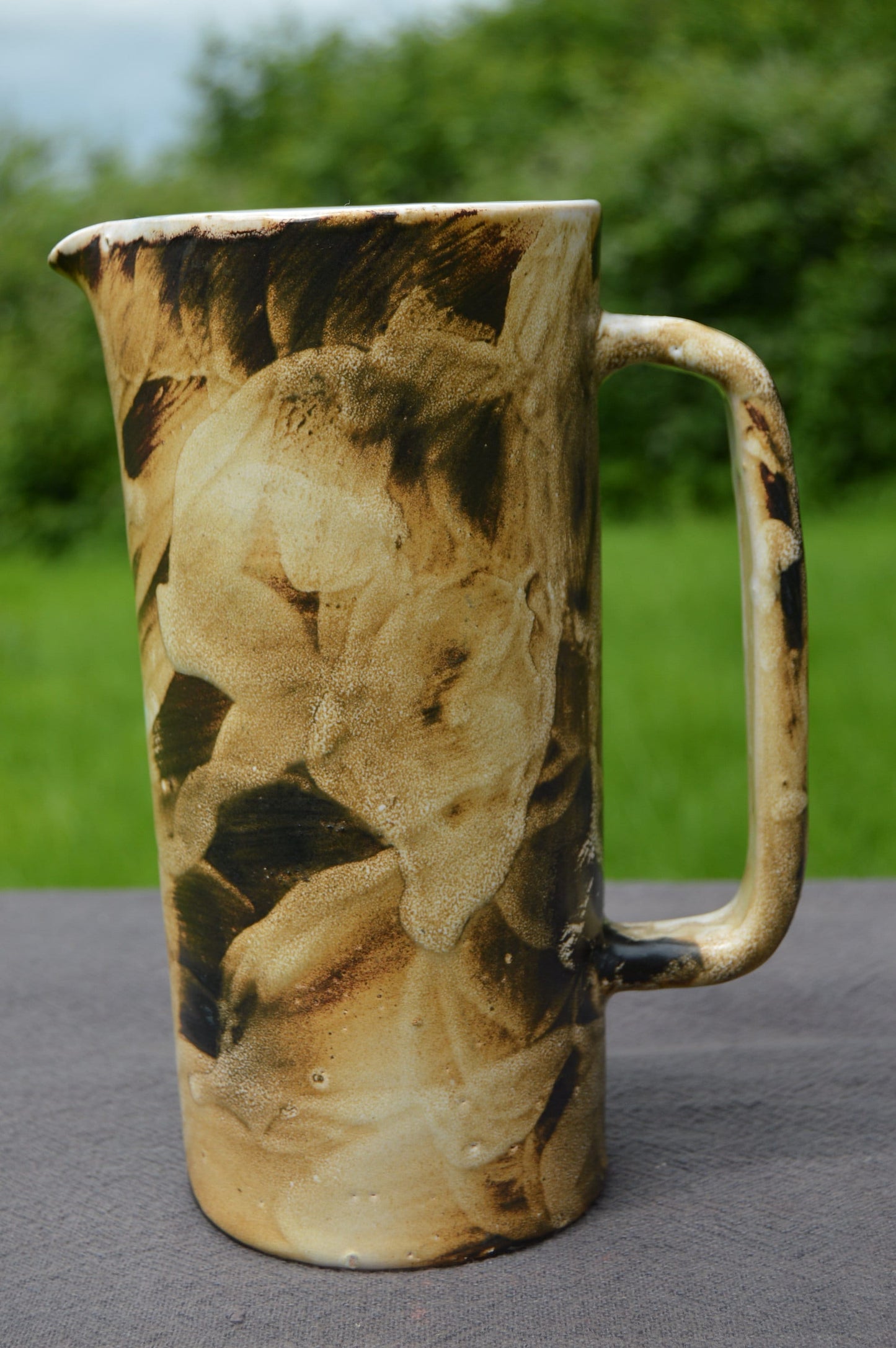 Vallauris Pitcher Jug French Hand Made Galerie Palissy Decorated Fully Marked Very Decorative French Art Pottery Pichet Cruche Broc