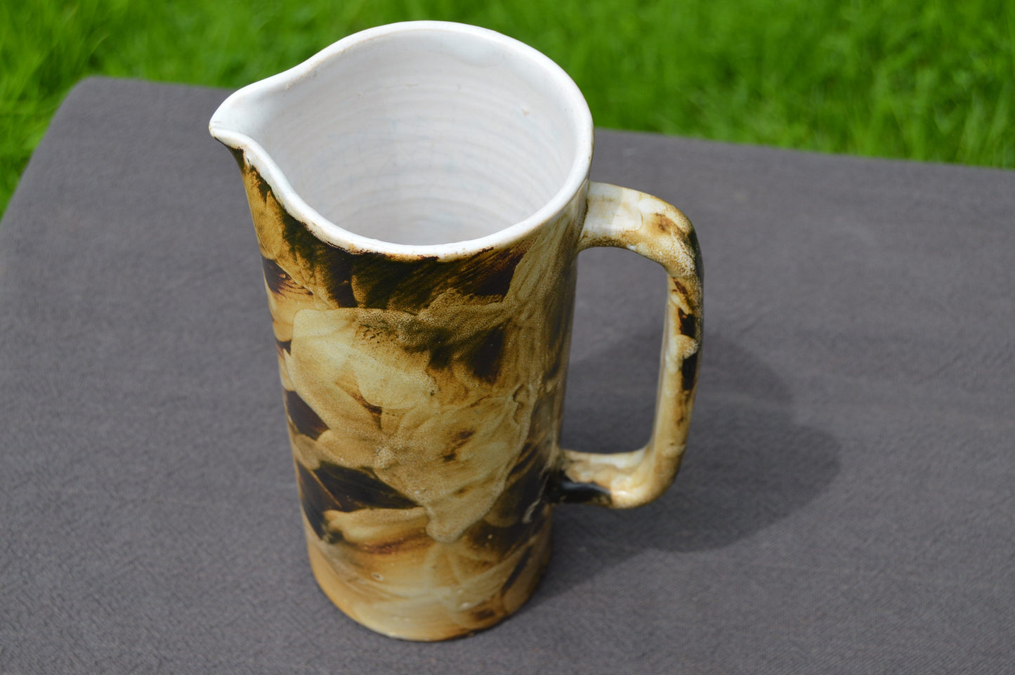 Vallauris Pitcher Jug French Hand Made Galerie Palissy Decorated Fully Marked Very Decorative French Art Pottery Pichet Cruche Broc