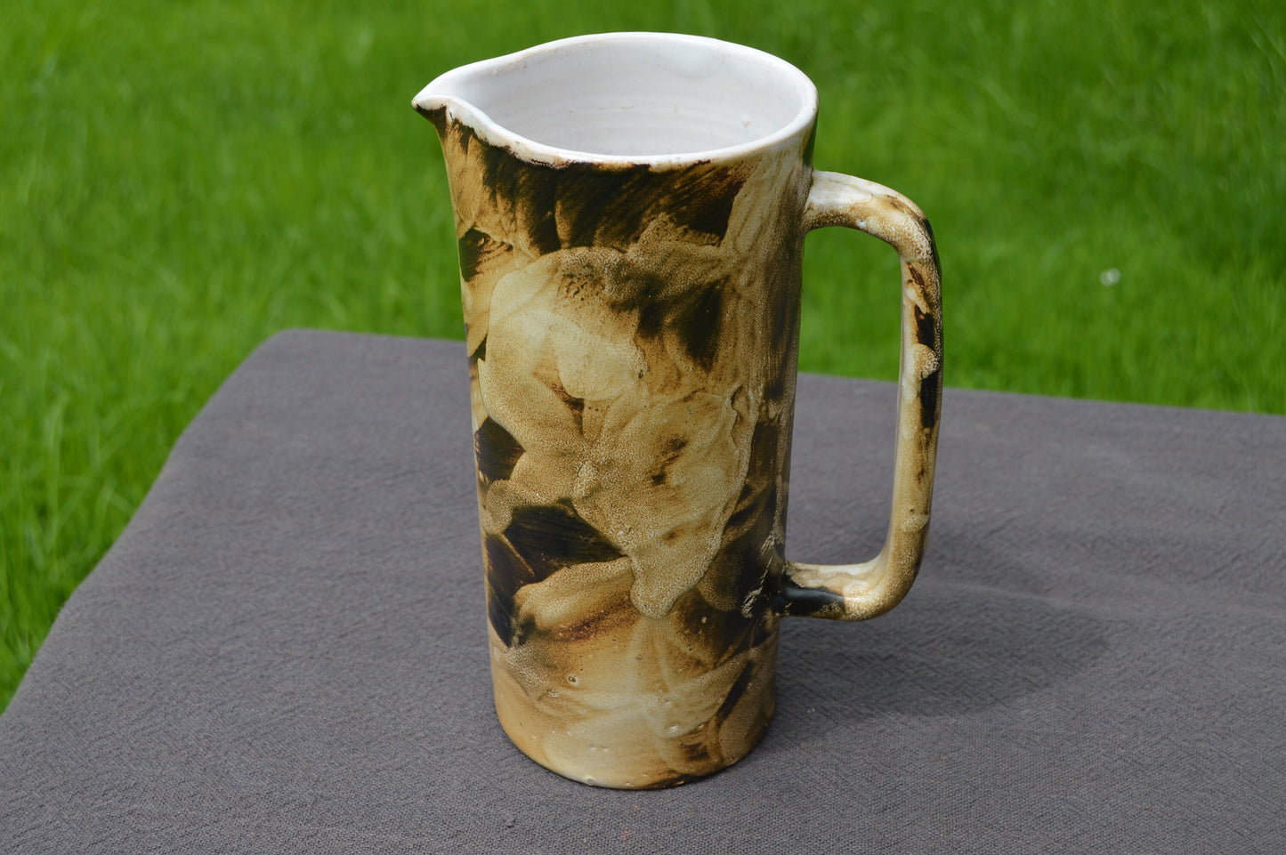 Vallauris Pitcher Jug French Hand Made Galerie Palissy Decorated Fully Marked Very Decorative French Art Pottery Pichet Cruche Broc