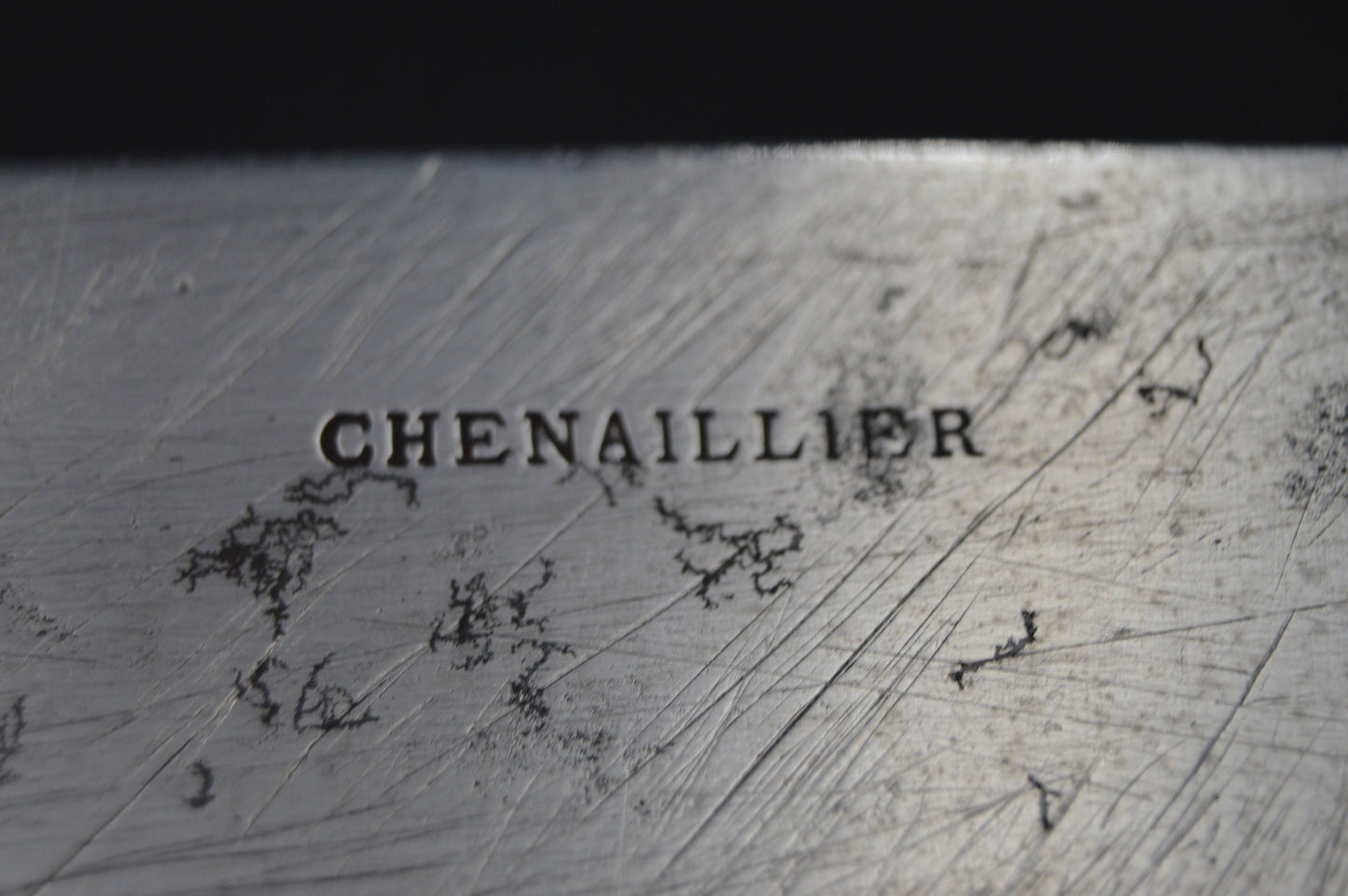 Chenailler Carving Set French Solid SILVER Silver Handle Fork Carbon Steel Blade Antique Hallmarked Minerva 950 Silver Marked Paris Old Box