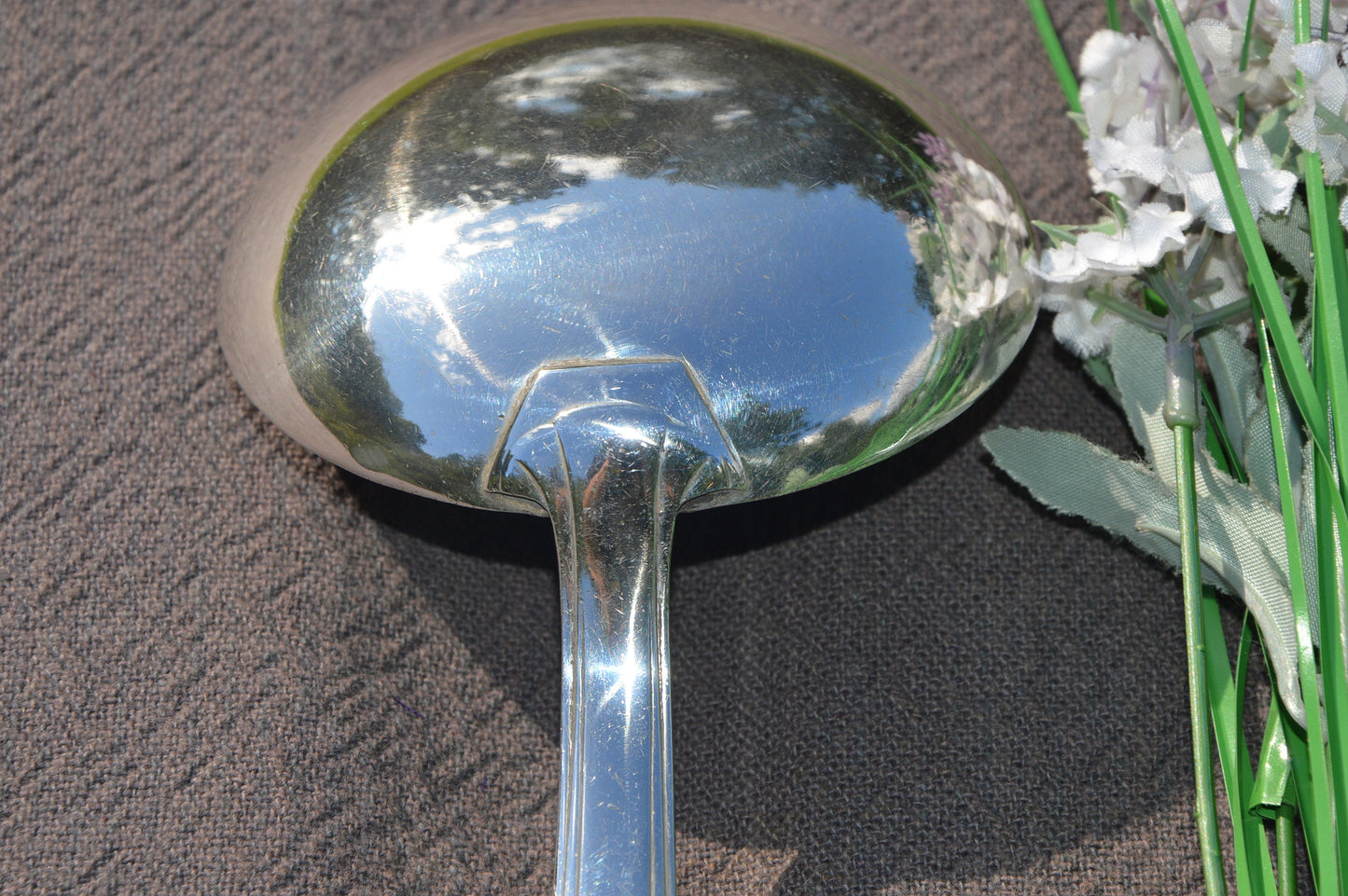 Ercuis French Vintage Silver Plate Ladle Makers Mark Beautiful Example Metaille Blanc Super Quality Silver Plate Spoon