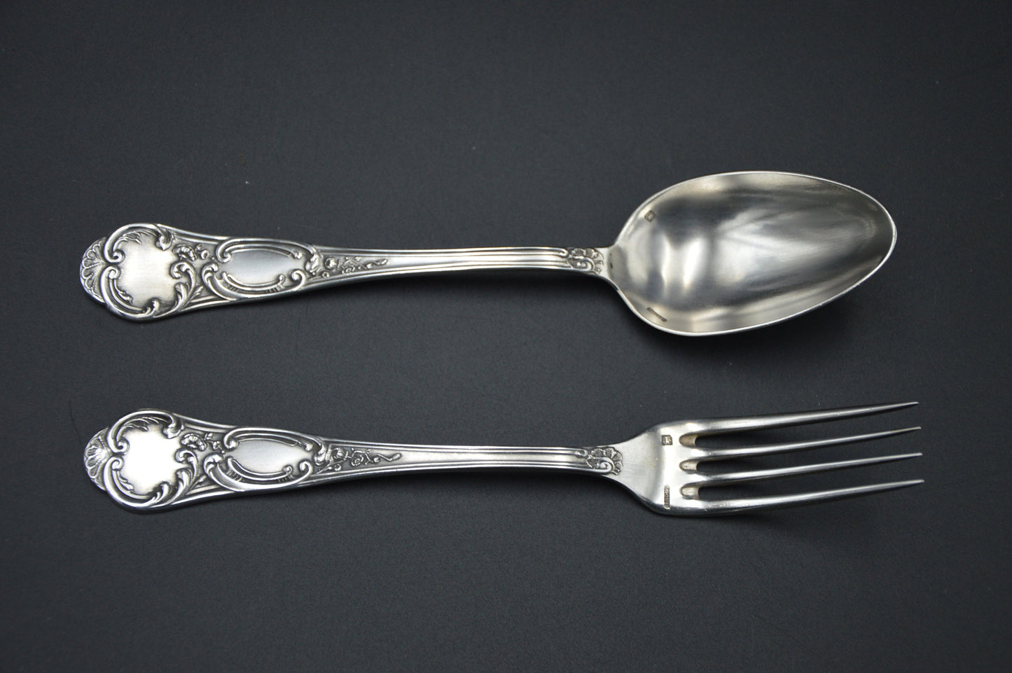 Ercuis 12 Forks and 12 Spoons Boxed Entremets/Dessert French Silver Plated Marked Ercuis Cutlery Flatware Good Antique Condition Boxed Worn