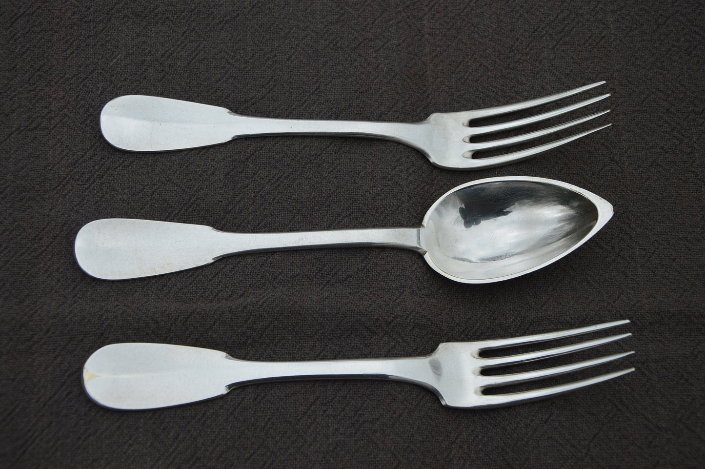 Christofle French Antique Silver Plate Job Lot 2 Fourchettes 1 Cuillère Cuilliere Early 1849-1850 Two Forks One Spoon