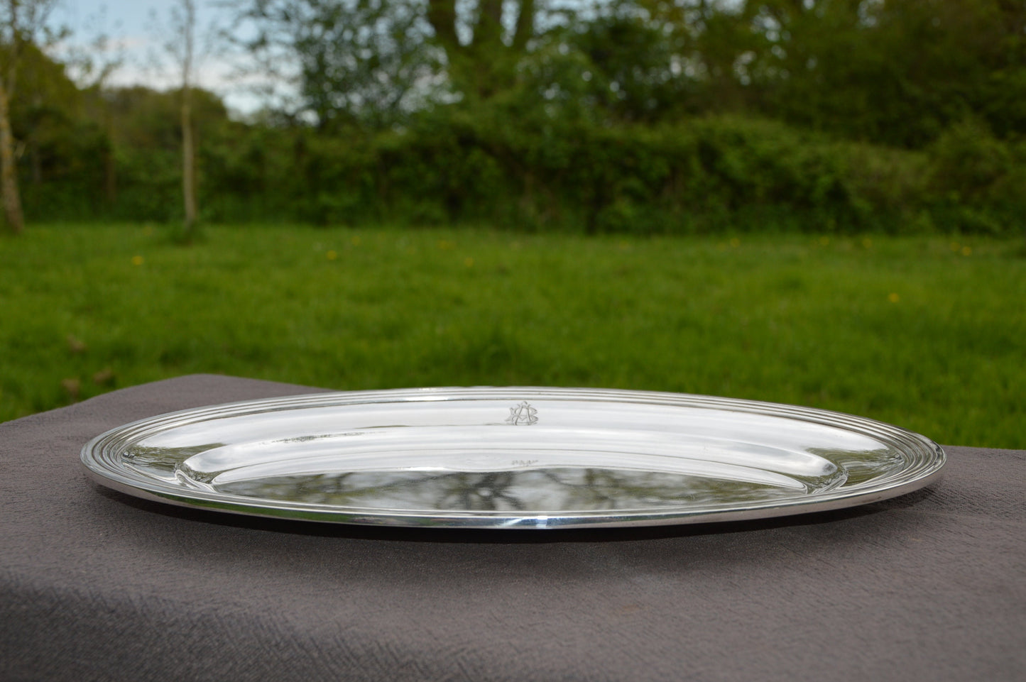 Halphen Serving Platter 41.5cm 16+" Silver Plate DIsh Plate French Silver Plated Halphen Fish Server Charles Halphen 1877-1888 Fully Marked