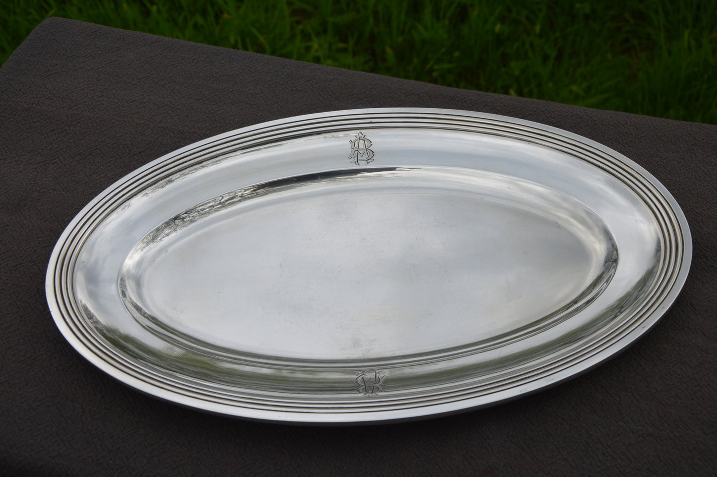 Halphen Serving Platter 41.5cm 16+" Silver Plate DIsh Plate French Silver Plated Halphen Fish Server Charles Halphen 1877-1888 Fully Marked