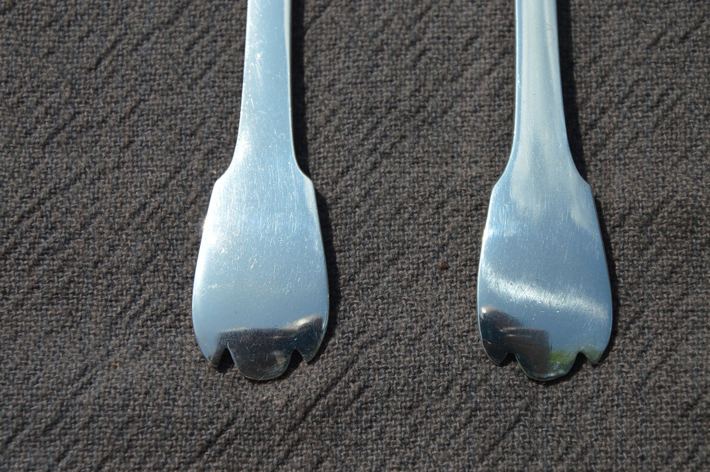 Christofle French Antique Solid Silver Flatware One Fork One Spoon Small 1 Fourchette 1 Cuillère Early Manufacture ?Modified Fully Marked