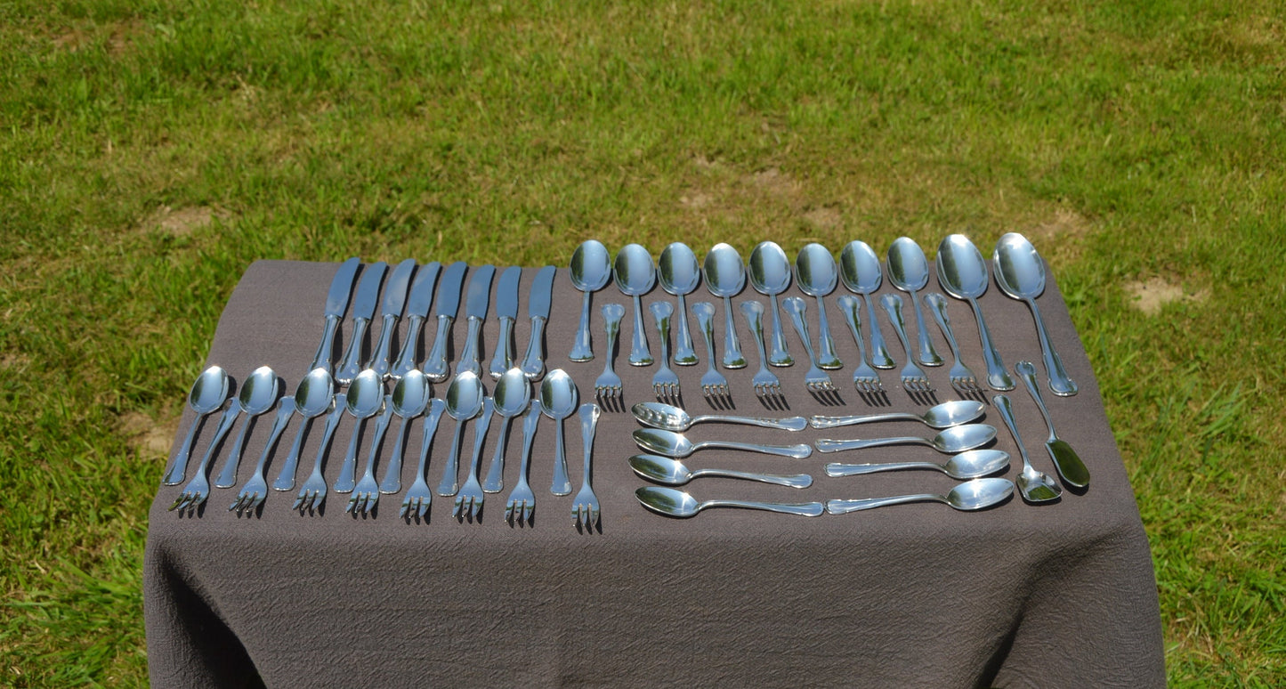 WMF WARTTEMBERGISCHE METALWARENFABRIK German Set of Dessert Cutlery Germany Silver Plate Forks Spoons Serving Spoons Butter Knives