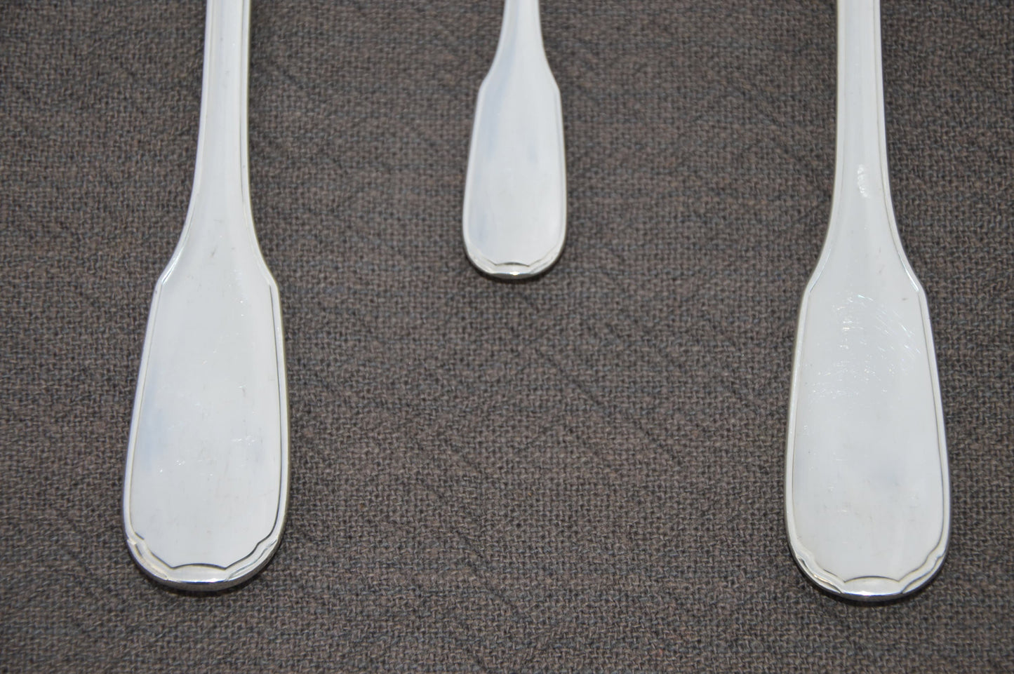 Christofle Dining Set Individual Box 3 Pieces Versailles Pattern Fork Spoon Teaspoon Fully Marked Christofle 1935-1983 Silver Plate