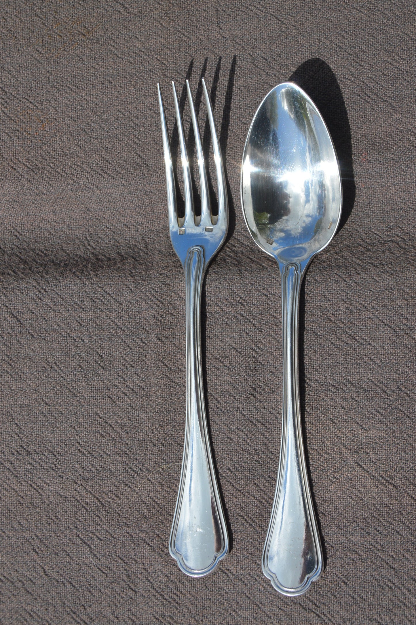 Cailar Bayard 12 Forks and 12 Spoons SPATOURS Pattern French Silver Plated Marked Cailar Bayard Cutlery Flatware Super Polished Condition