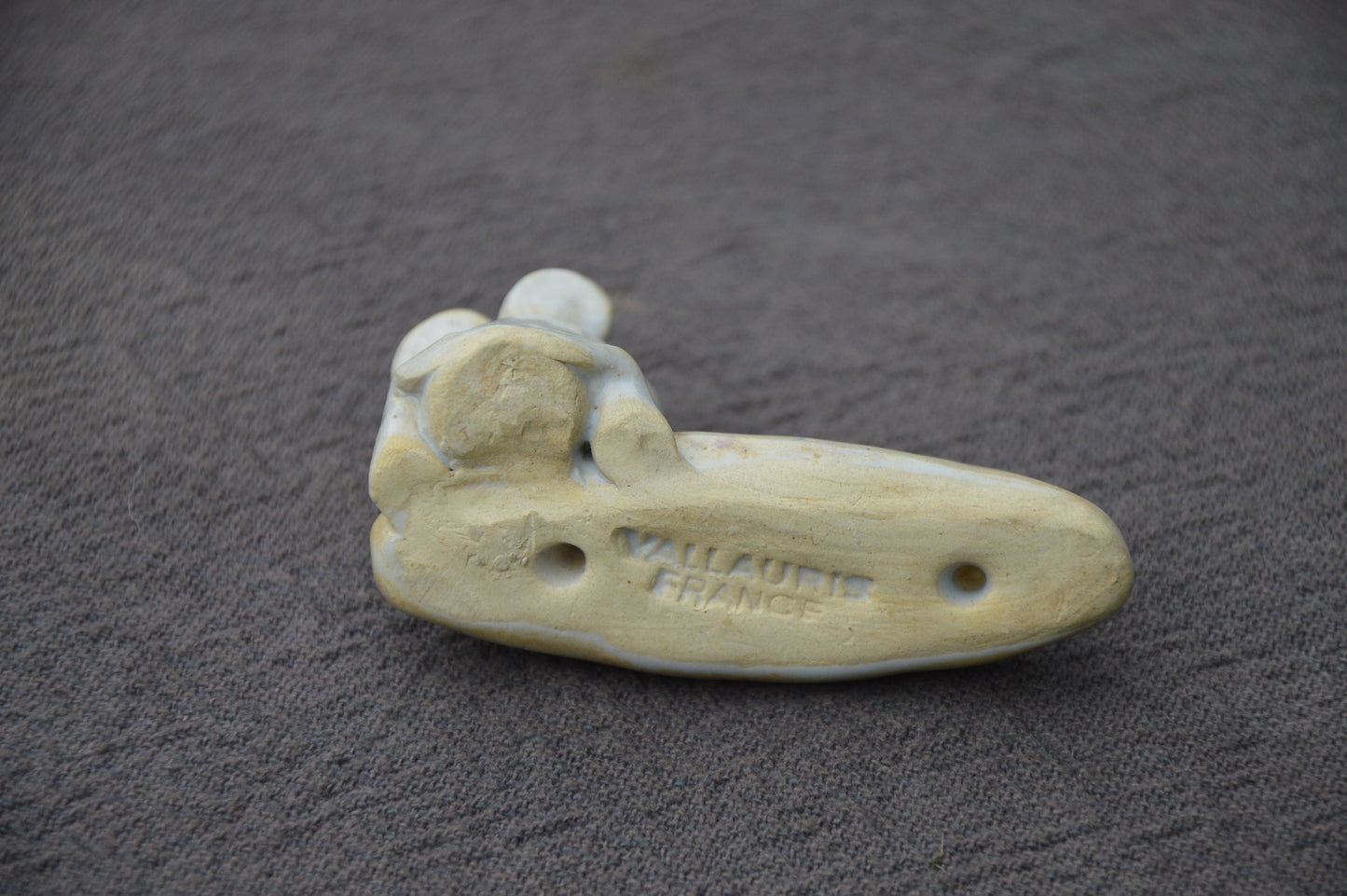 Vallauris Knife Rests Vintage French Mice Mouse Six Knife Rests Baguette Ceramic 6 Knife Rests Beige Ceramic Fabulous Quality Stamped