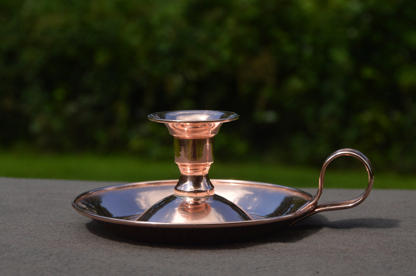 Lecellier Copper Chamber Stick Vintage French Copper Artisan Candle Stick Holder French Boudoir Candle Stick Hand Made Sheet Copper
