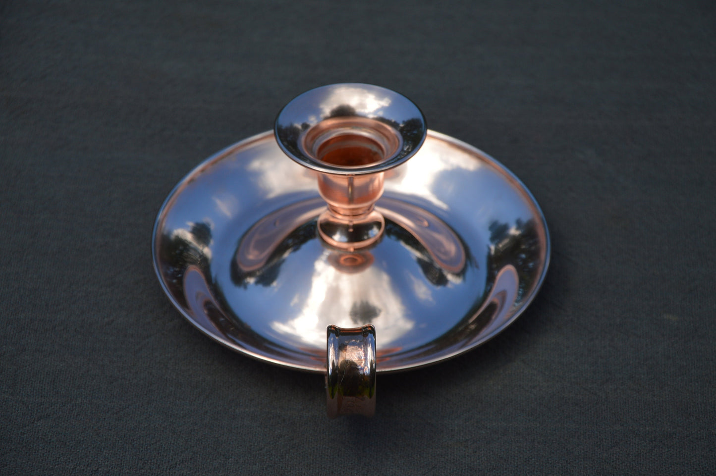 Lecellier Copper Chamber Stick Vintage French Copper Artisan Candle Stick Holder French Boudoir Candle Stick Hand Made Sheet Copper