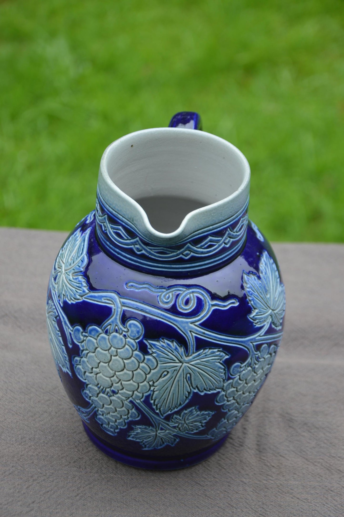 Alsace Pottery Pitcher Jug Fully Marked Betschdorf of Alsace Made by Hand Fait Main Schmitter Gris D'Alsace Robust Stoneware