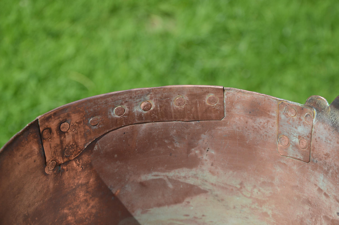 Antique French Solid Copper Water Bucket Copper Bucket Forged Iron Handle Totally Hand Made Fabulous Ancient Manufacture Not Water Tight