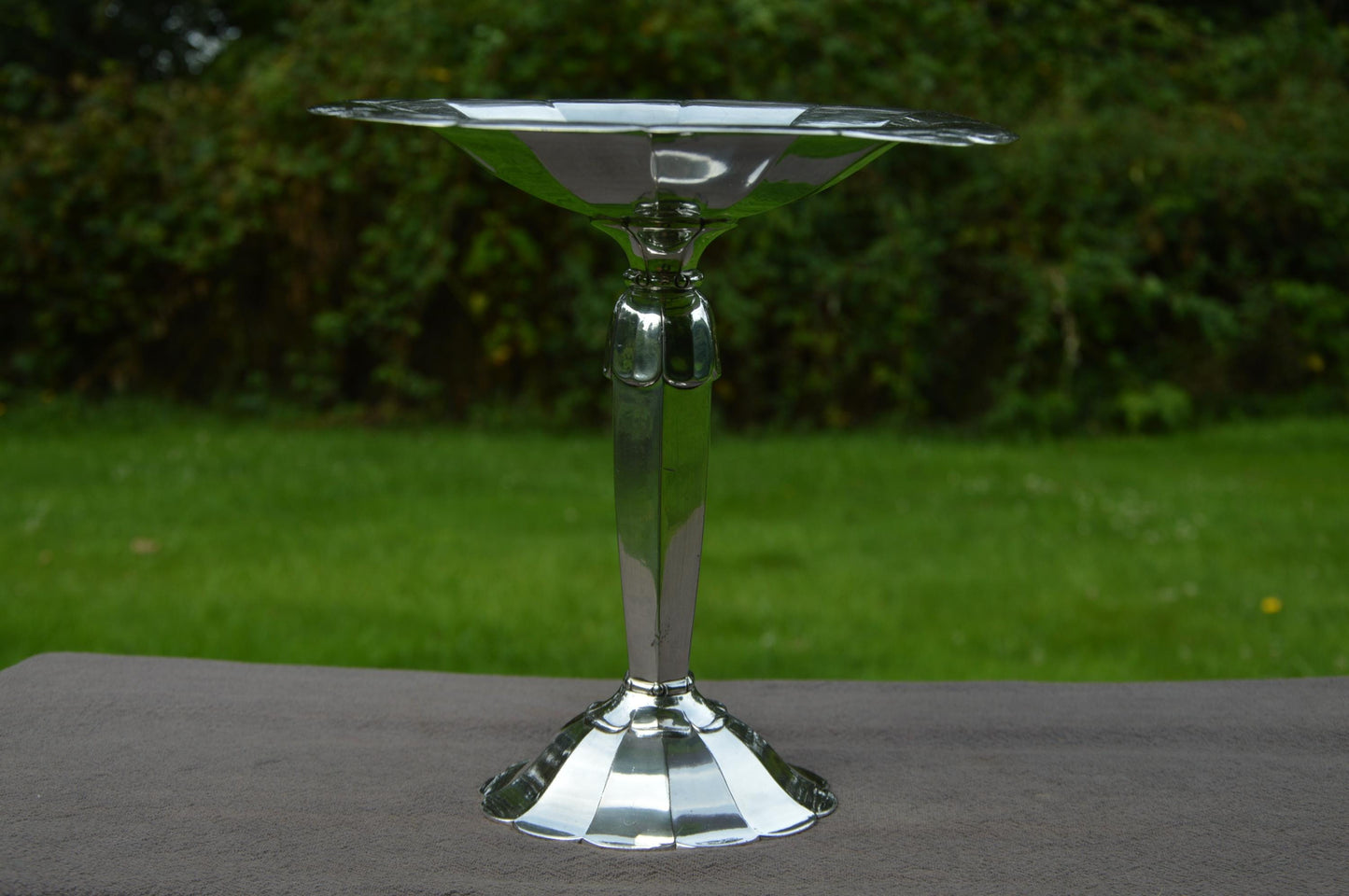 Vintage French Silver Plate Tall Tazza Pedestal Dish Fruit Bowl Gallia Orfevrerie 1908-1929 Beautiful Design French Silver Plated Bowl