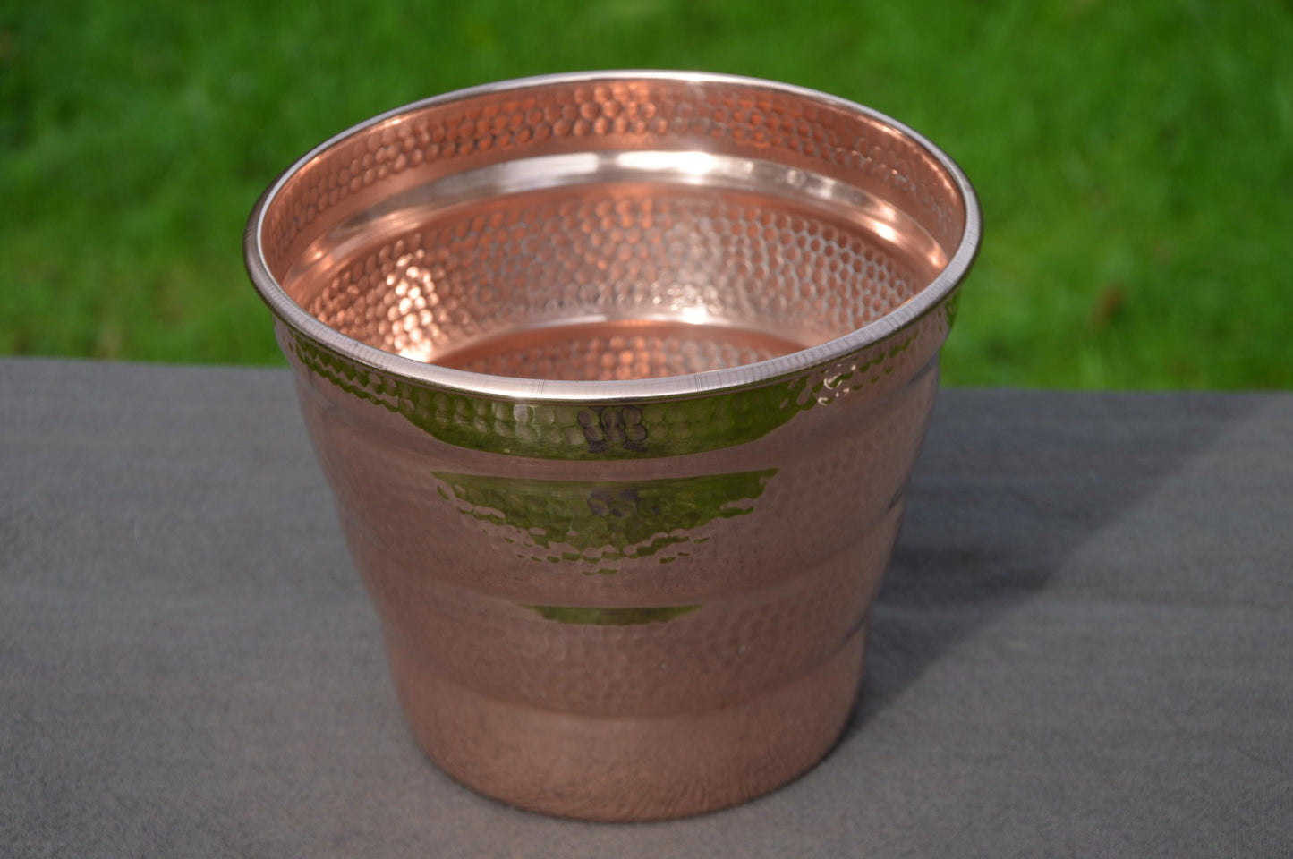 Cache Pot Art Deco Style Fine Copper Flower Pot Bowl Copper Pot Planter Hand Made Copper Bowl Jardiniere French Hammered